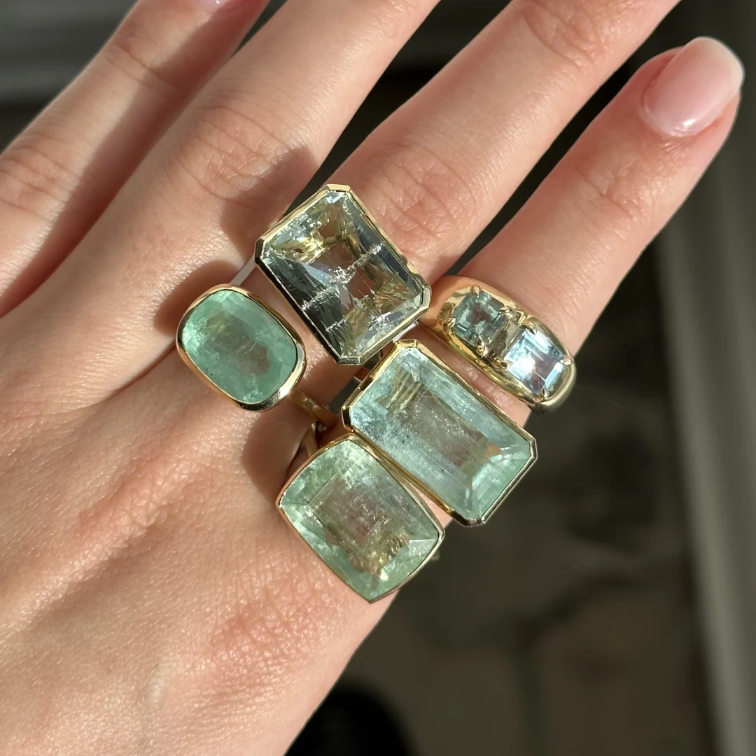 Toi et Moi Beryl and Aquamarine Cloud Ring - Image 4