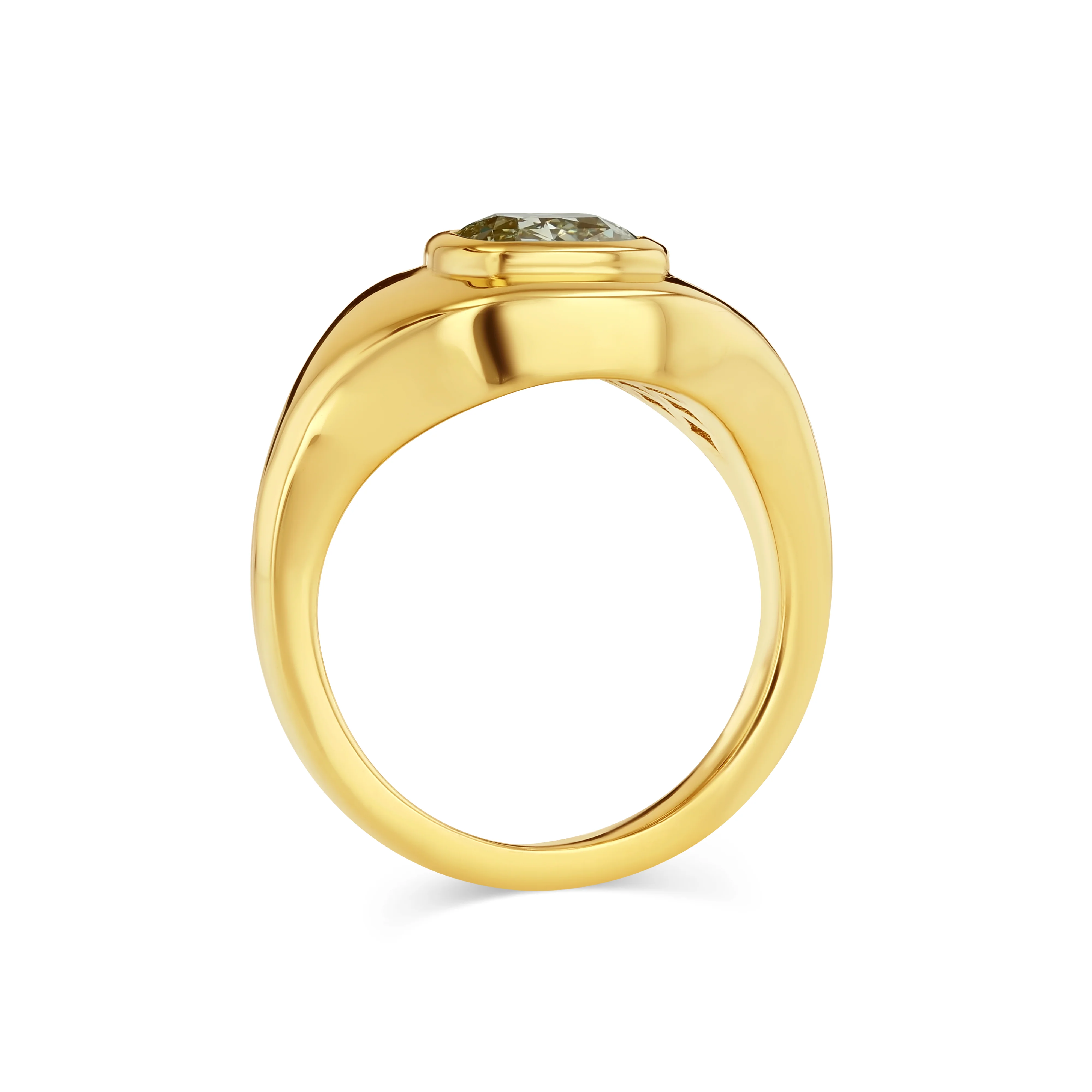 1.04ct Yellow Diamond Ripple Ring - Image 3