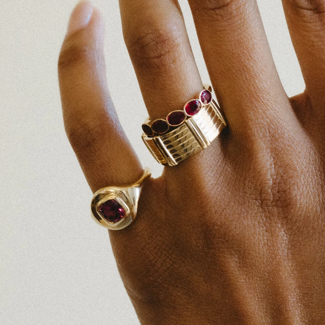 1.10ct Pink Spinel Ripple Ring - Image 3