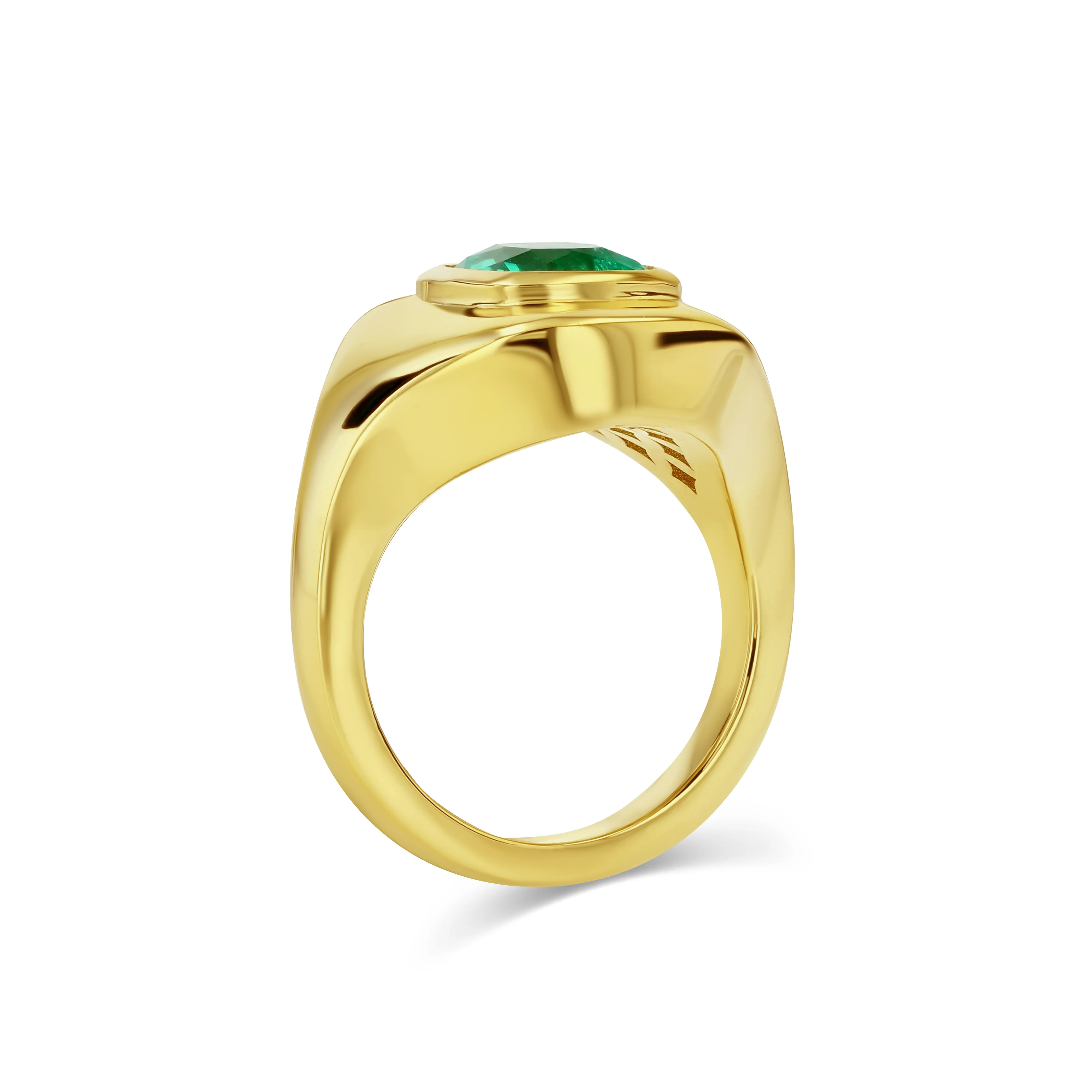 1.22ct Muzo Emerald Ripple Ring - Image 3