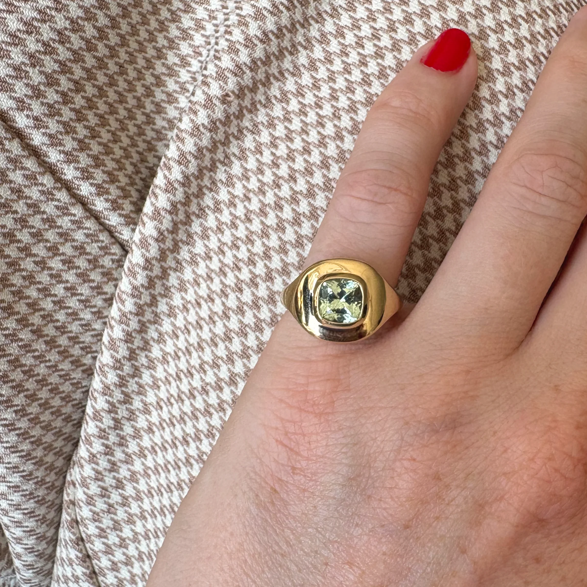 1.26ct Grossular Garnet Ripple Ring - Image 4