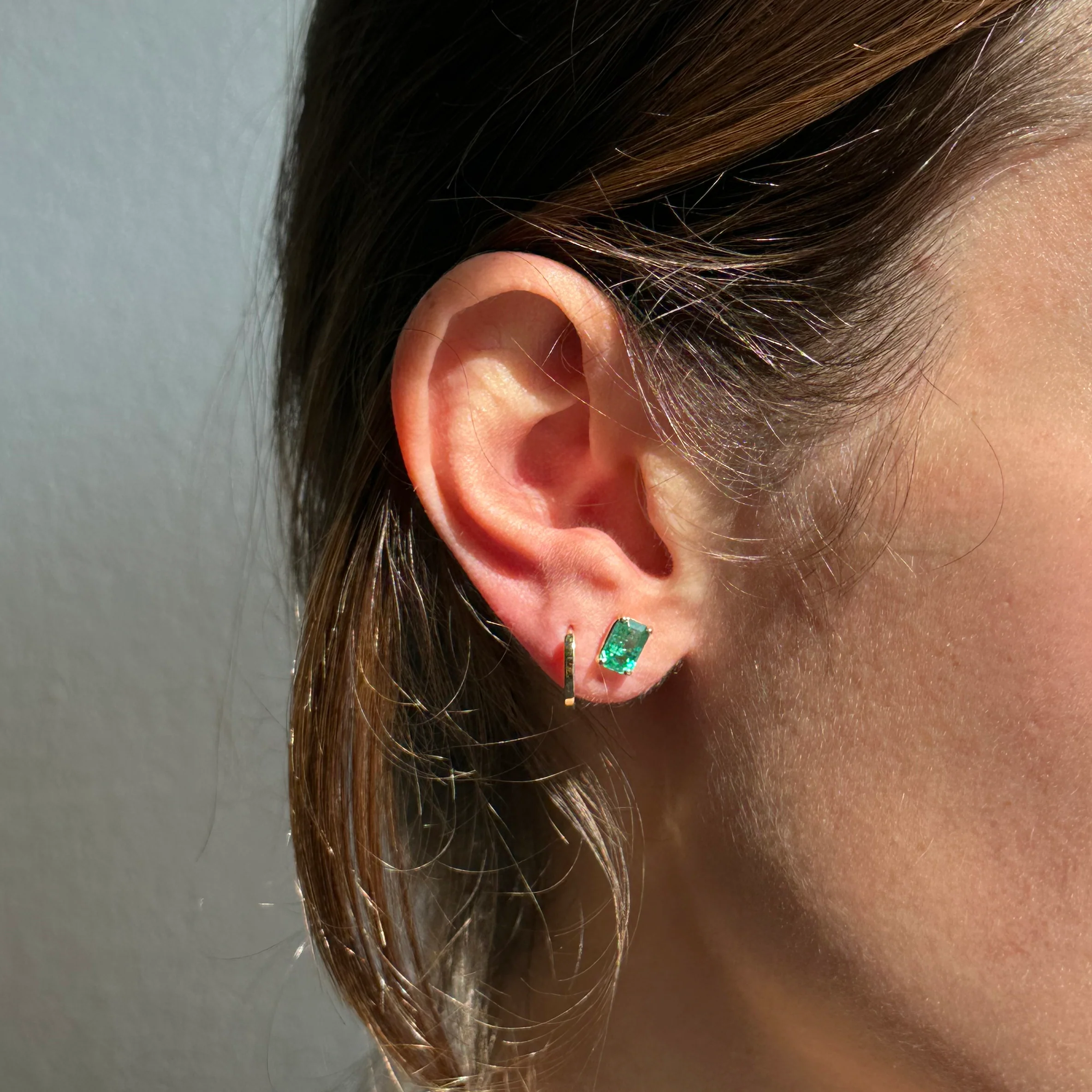 1.75ct Zambian Emerald Prong Set Stud Earrings - Image 2