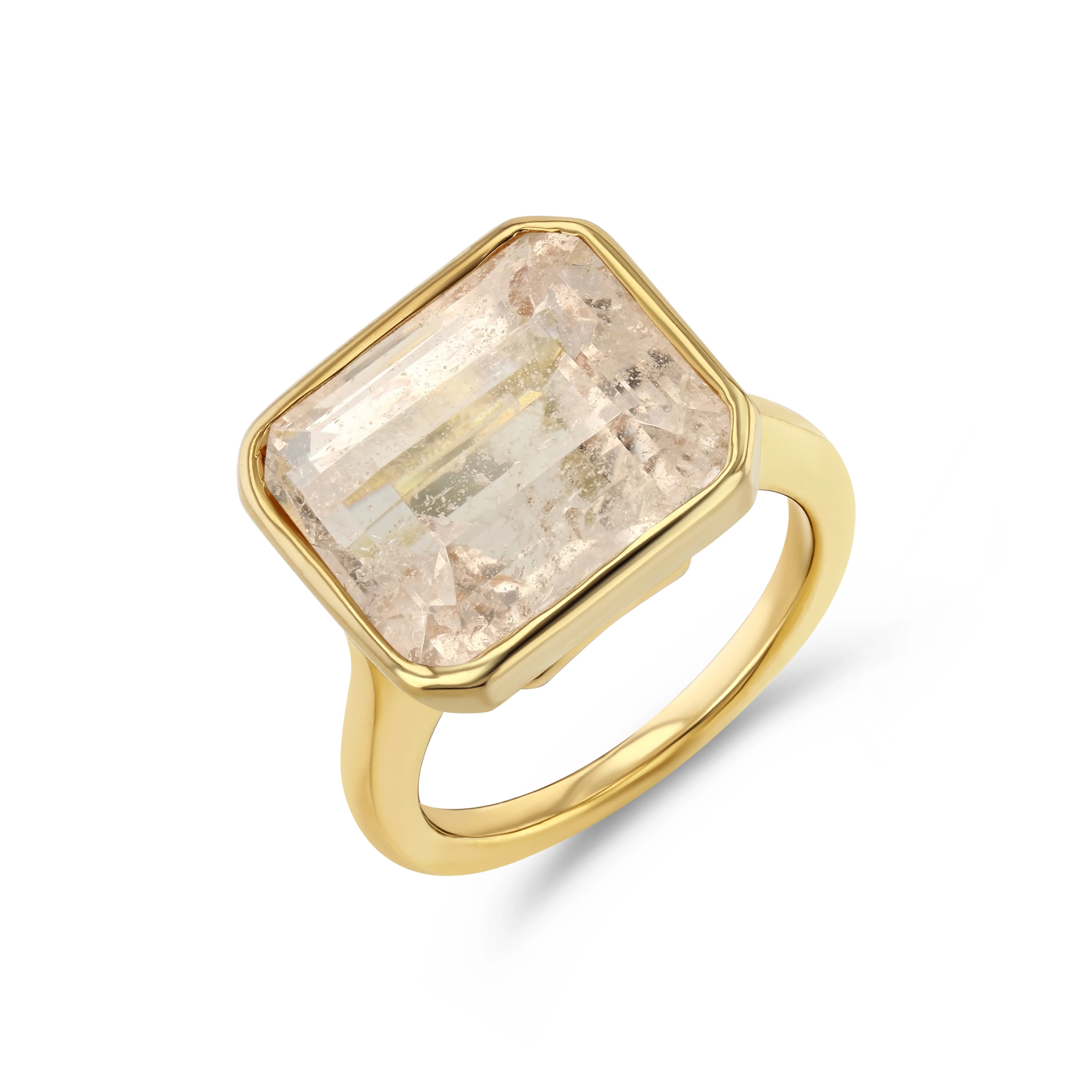 12.99ct Pink Beryl Bezel Ring