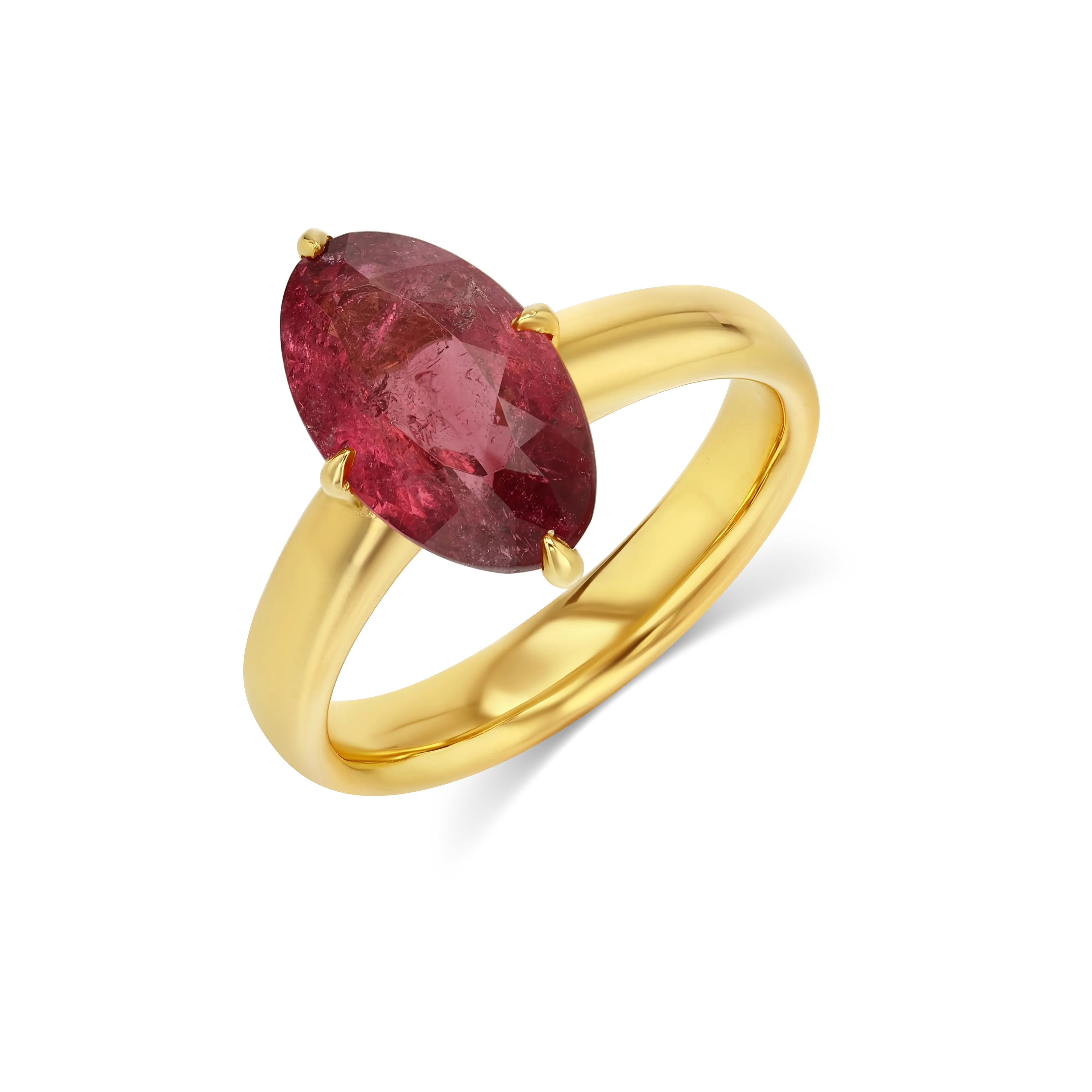 2.59ct Pink Tourmaline Oval Prong Ring