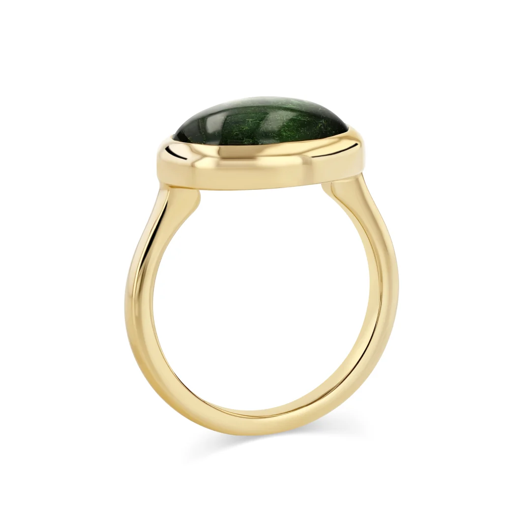 5.59ct Tourmaline Cabachon Bezel Ring - Image 3