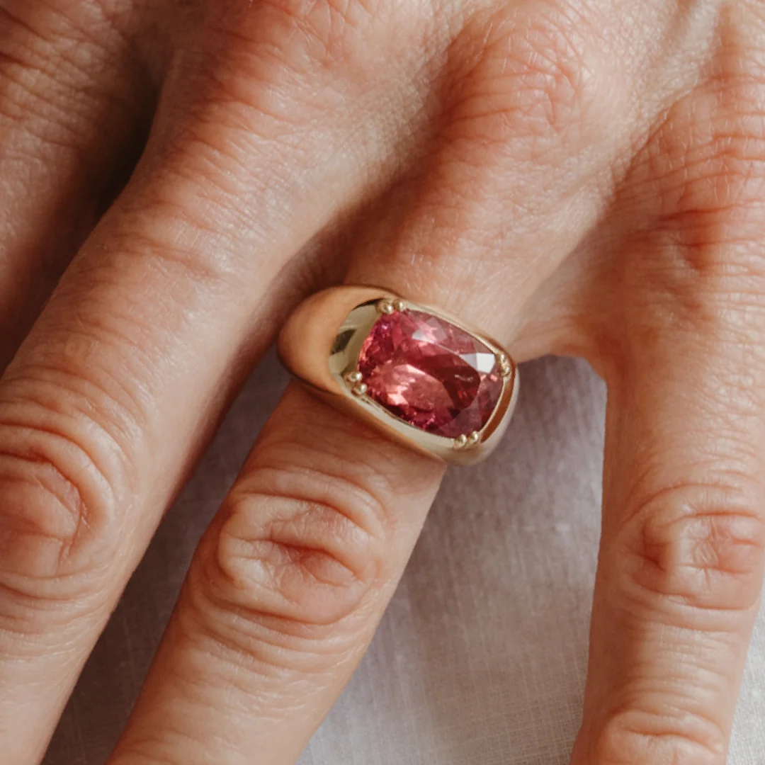 5.94ct Pink Tourmaline Double Prong Cloud Ring - Image 4