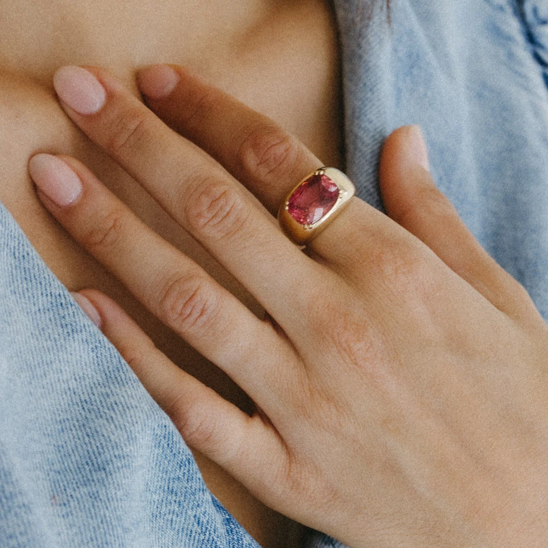 5.94ct Pink Tourmaline Double Prong Cloud Ring - Image 7
