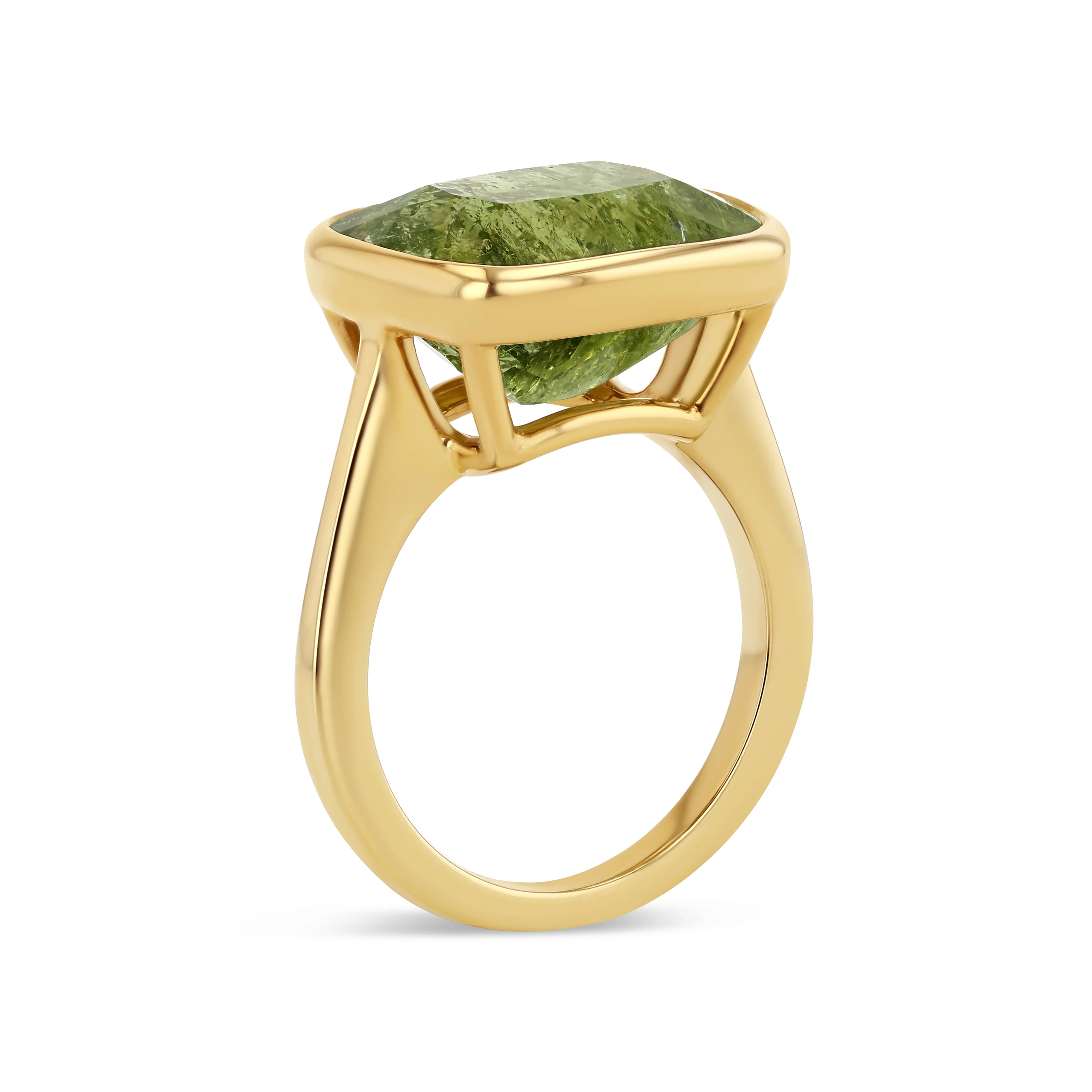 9.2CT GREEN TOURMALINE BEZEL RING - Image 3