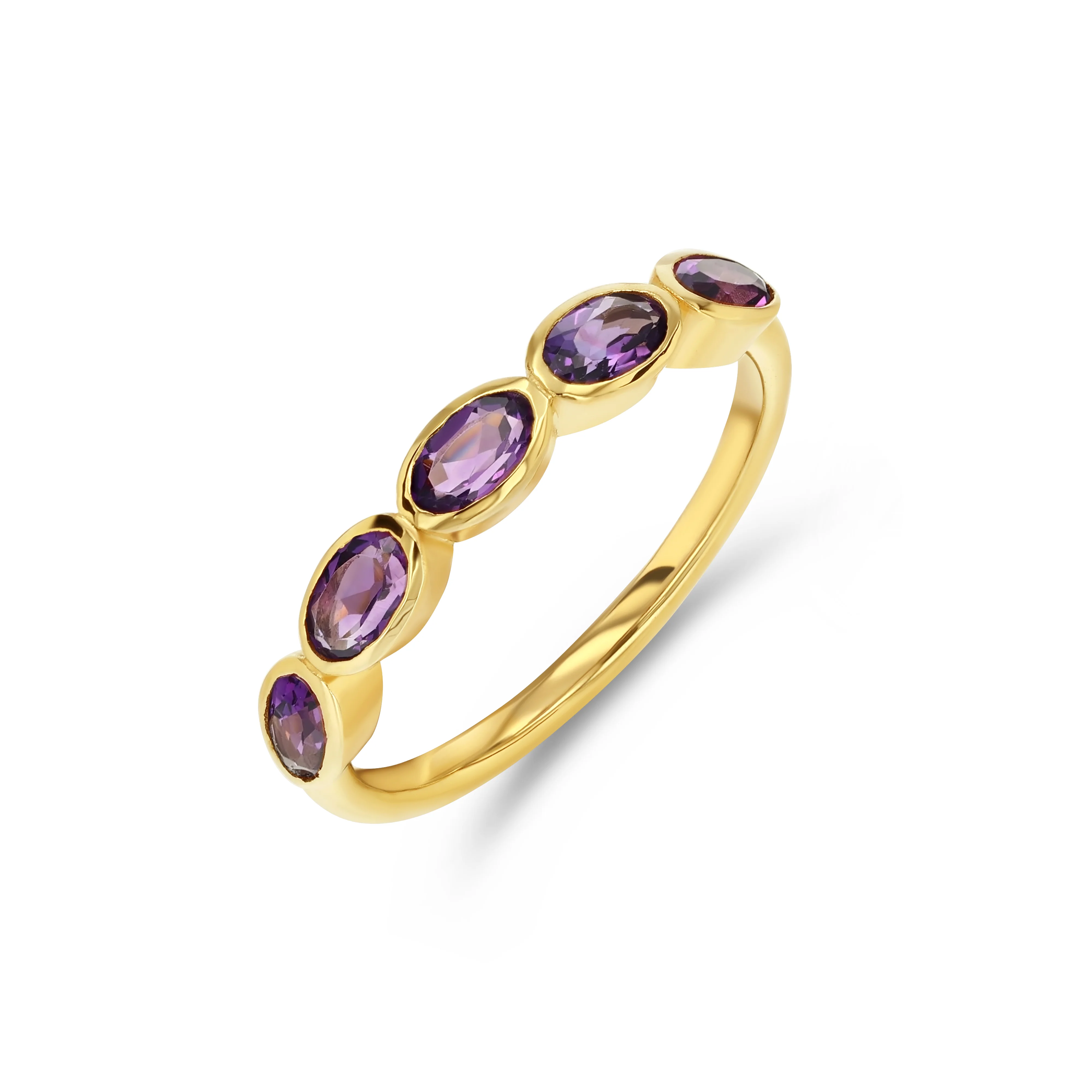 Amethyst Oval Bezel Ring