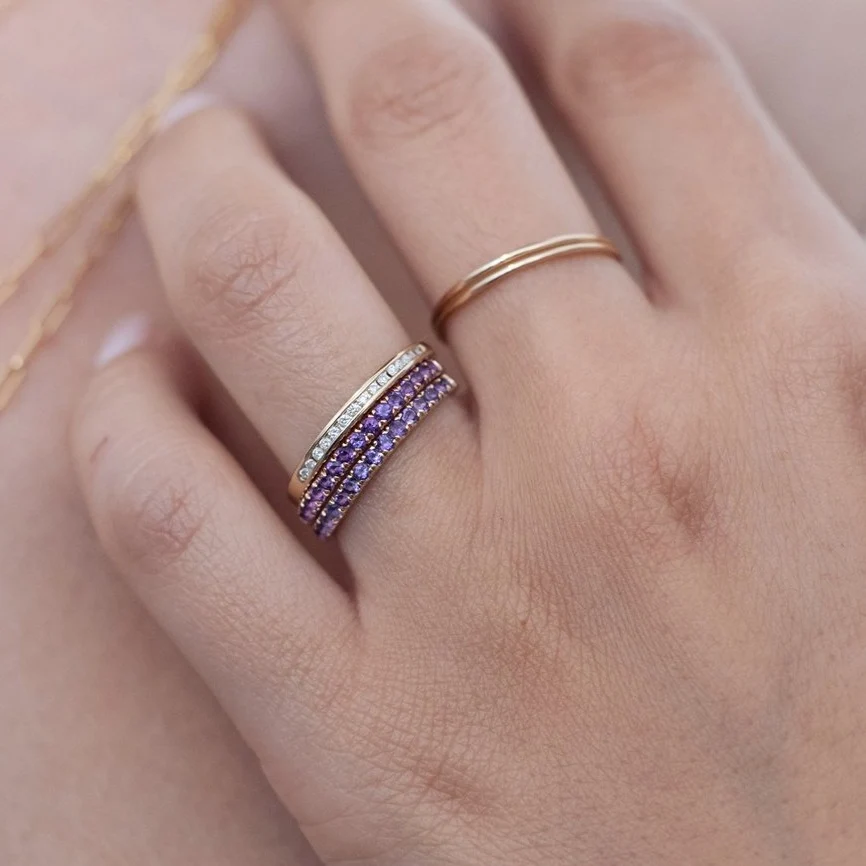 Amethyst Pavé Ring - Image 2