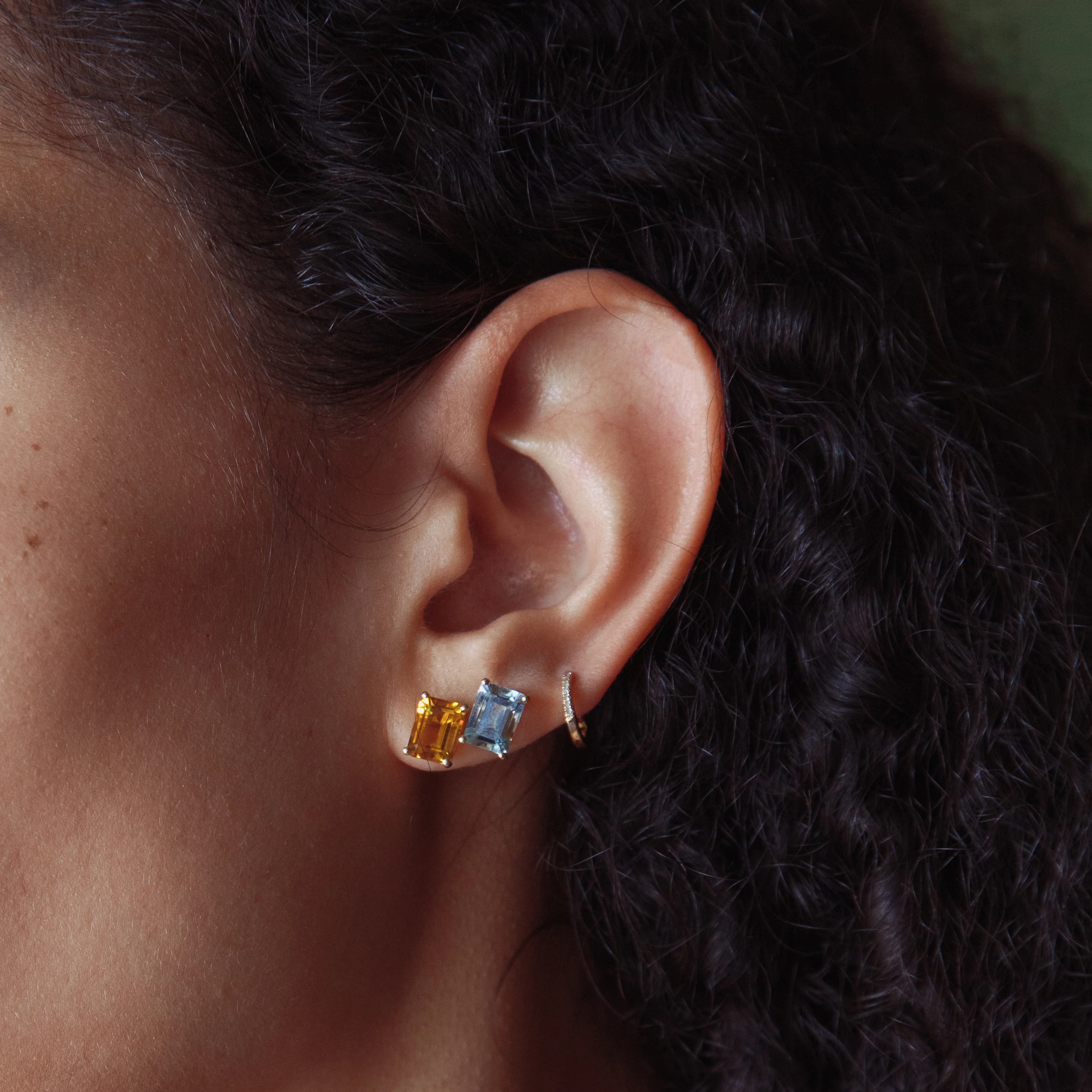 3ct Aquamarine Emerald Cut Earrings - Image 4