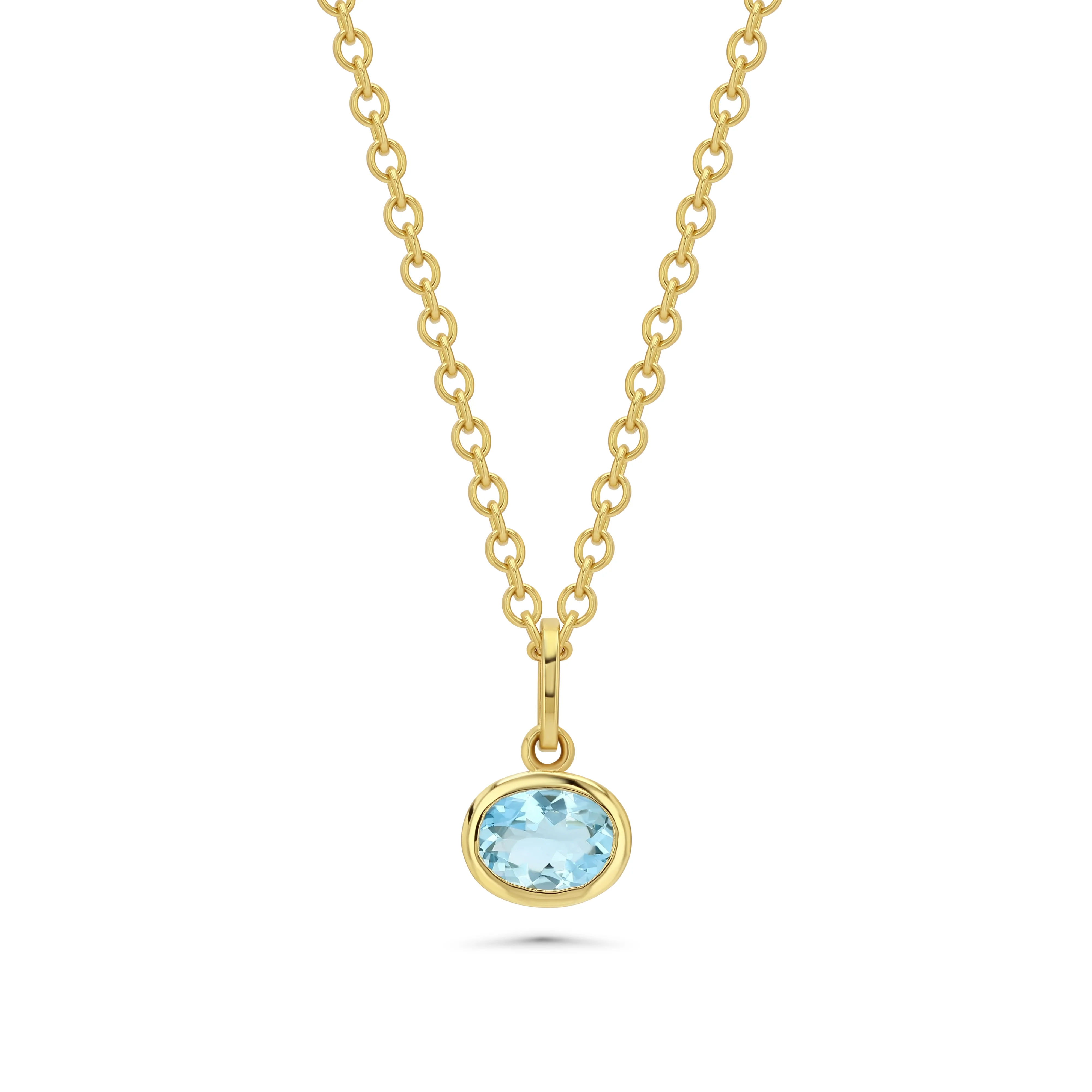 Aquamarine Oval Birthstone Charm