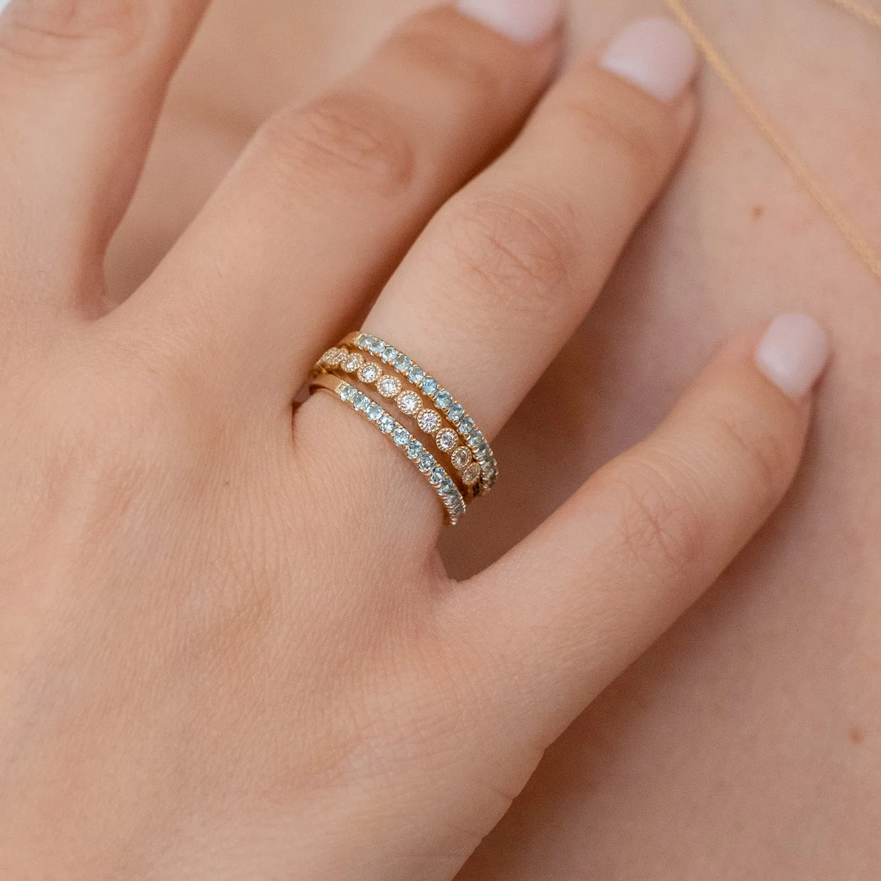 Aquamarine Pavé Ring - Image 6