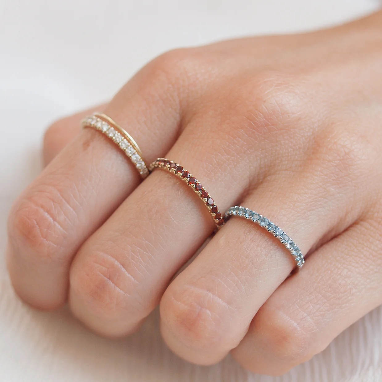 Aquamarine Pavé Ring - Image 7