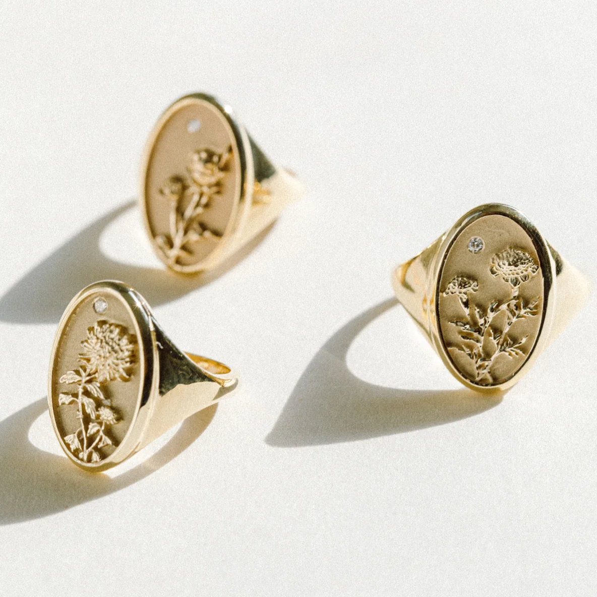 August Birth Flower Signet Ring - Image 6