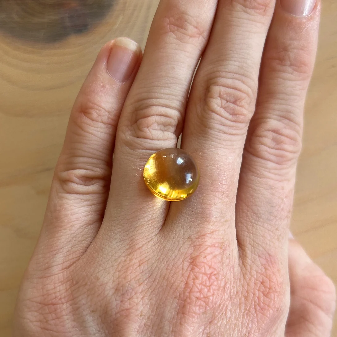 BESPOKE 10.53CT ROUND CABOCHON CITRINE - Image 4