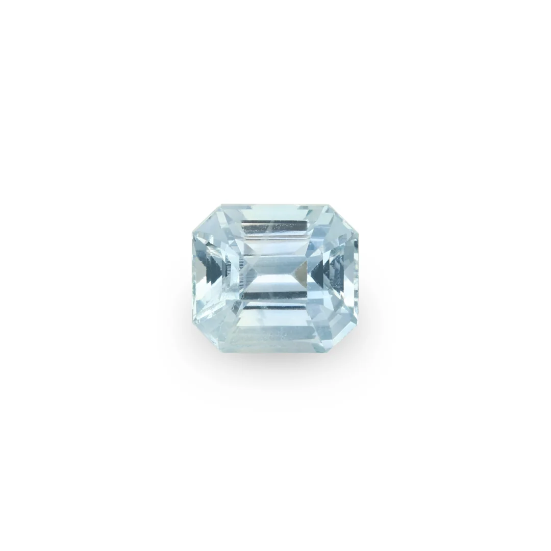 Bespoke 2.58ct Pale Light Blue Sapphire Asscher Cut