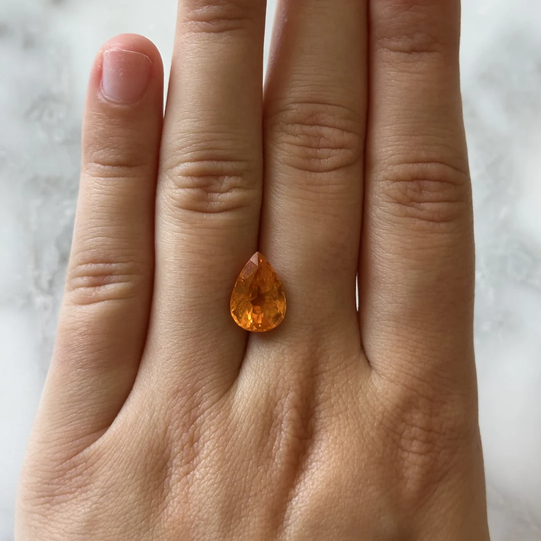 Bespoke 5.21ct Yellowish-Orange Pear Sapphire - Image 4