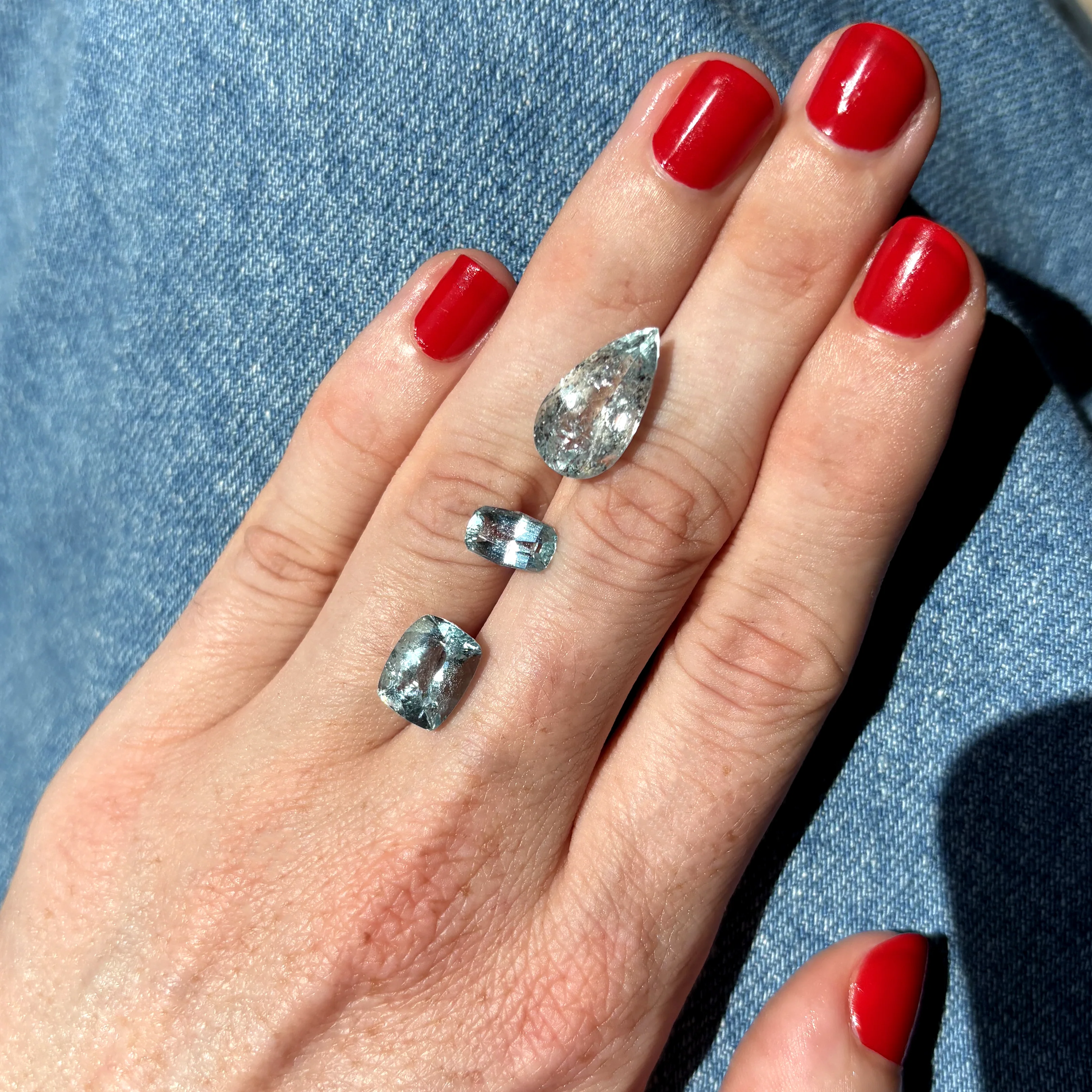 Bespoke 6.02ct Pear Cut Speckled Aquamarine - Image 5