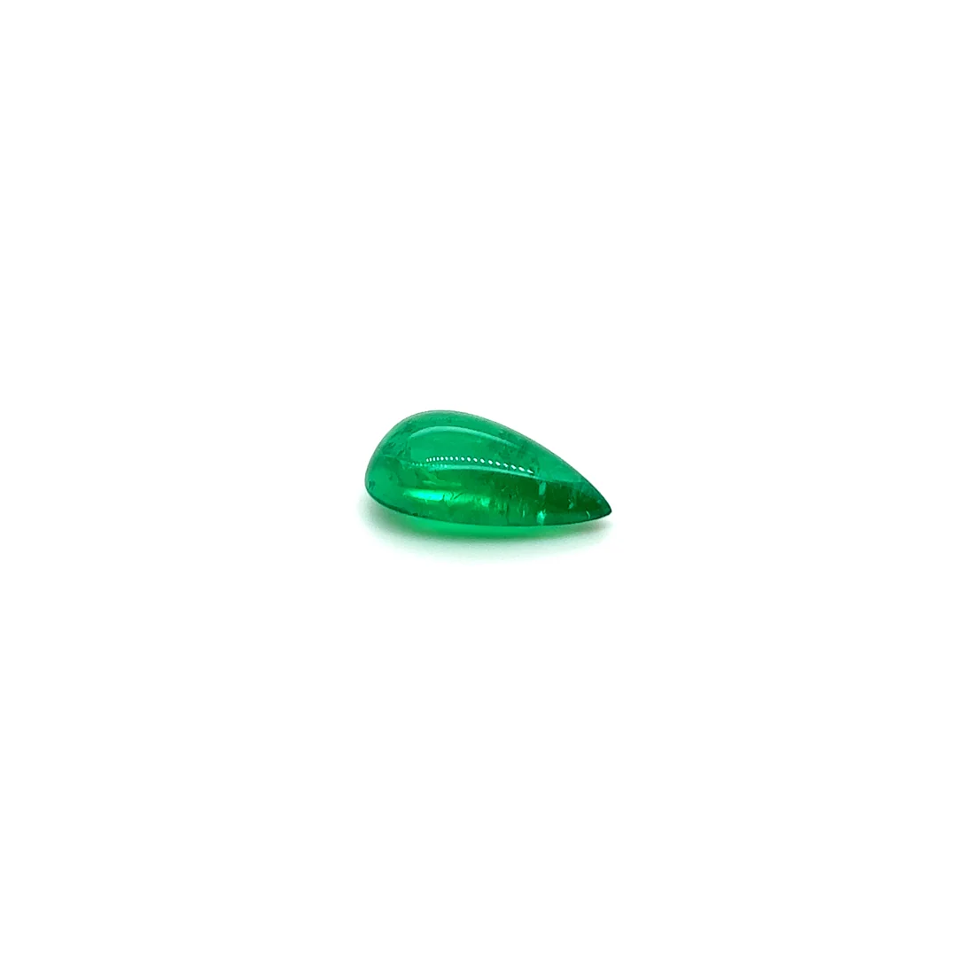 Bespoke 4.42ct Muzo Emerald Pear Cabochon - Image 3