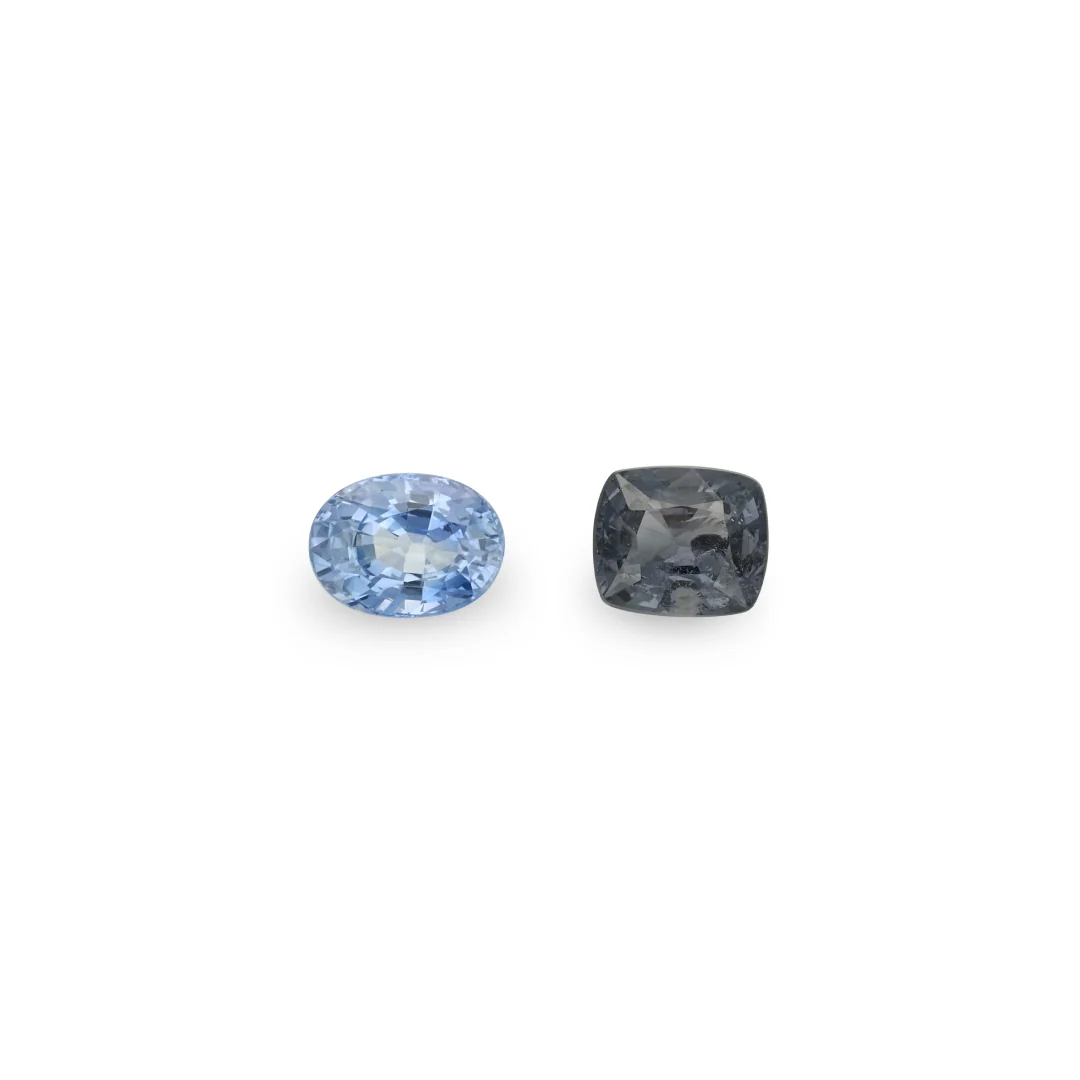Bespoke Toi et Moi Dark Denim Spinel & Light Blue Sapphire