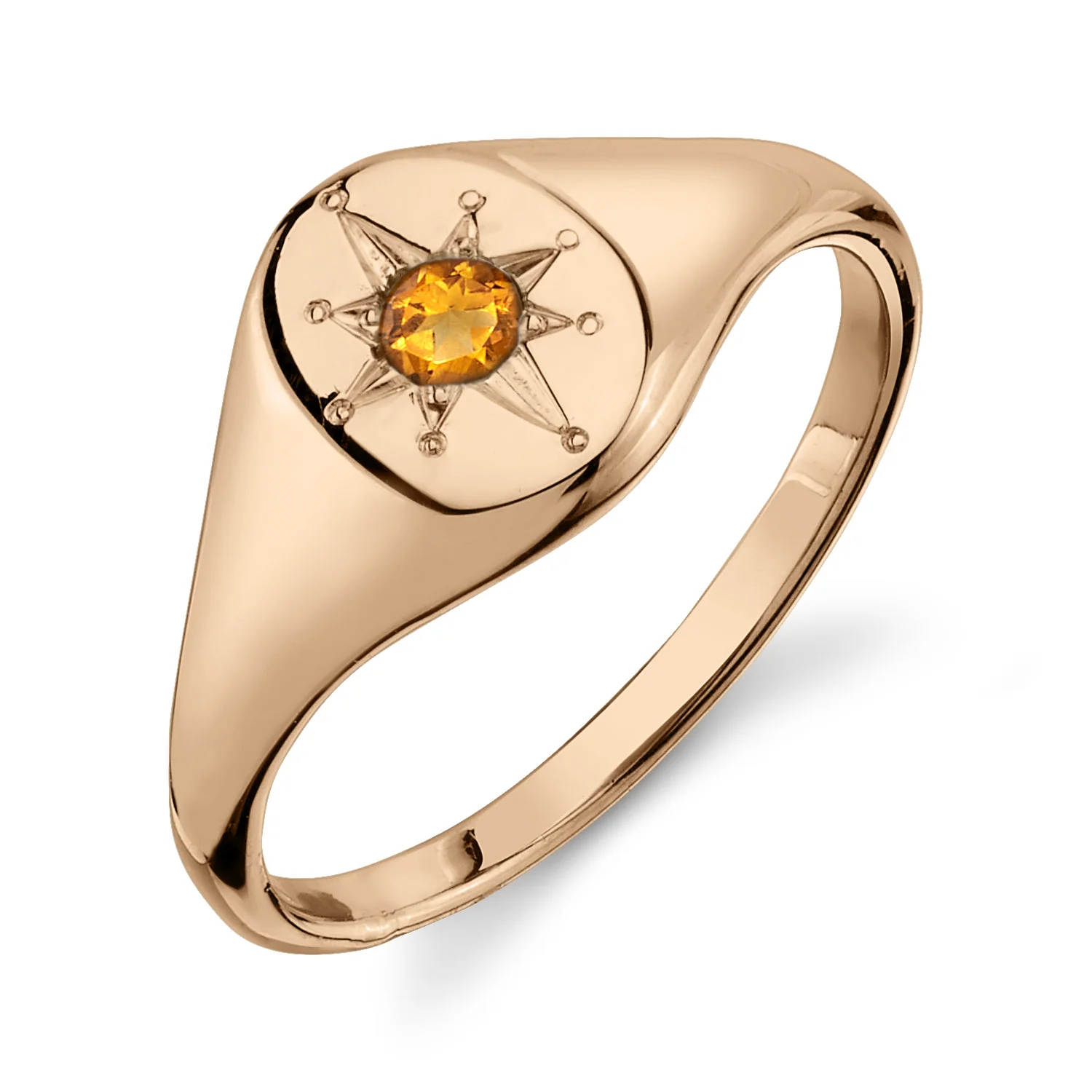 Citrine North Star Signet Ring - Image 3