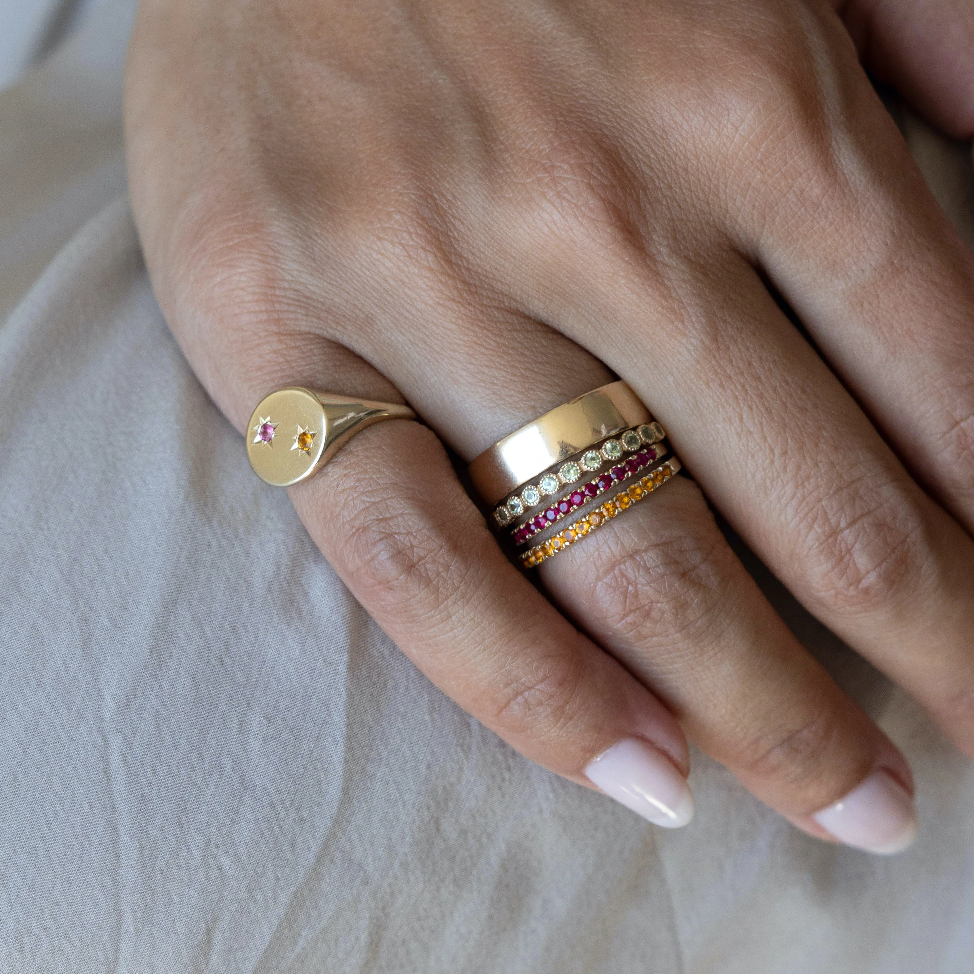 Citrine Pavé Ring - Image 2