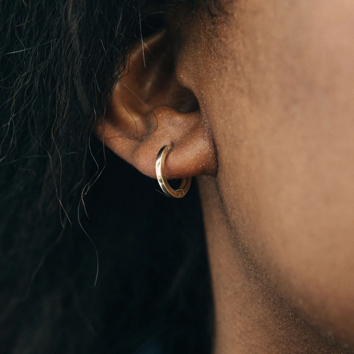 Classic Small Gold Hoops - Image 4
