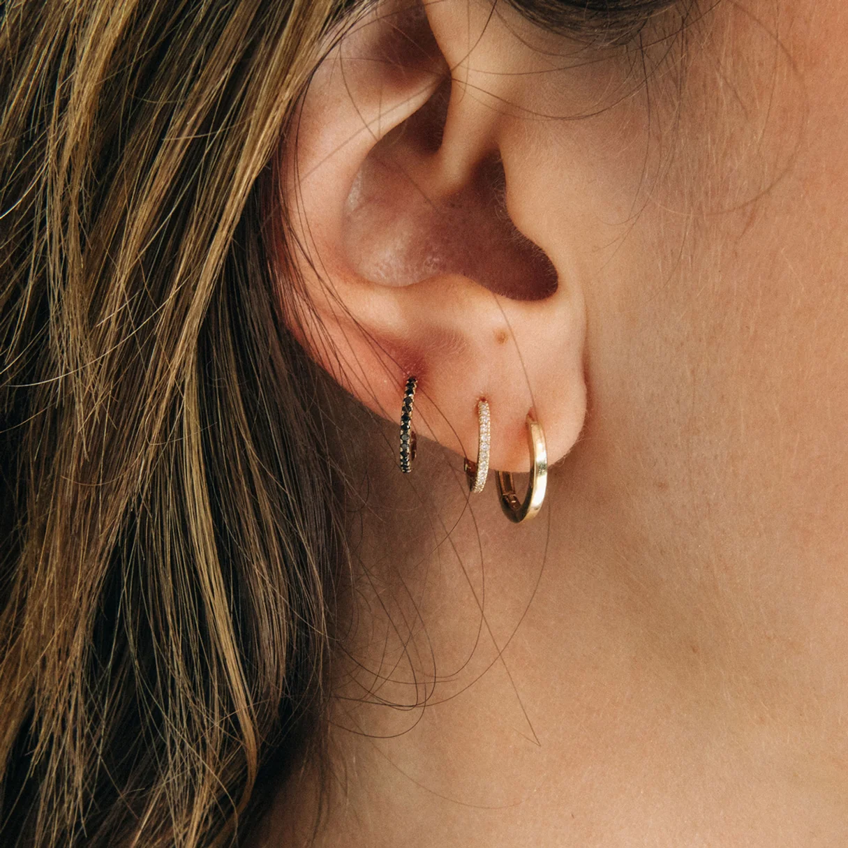 Classic Small Gold Hoops - Image 5