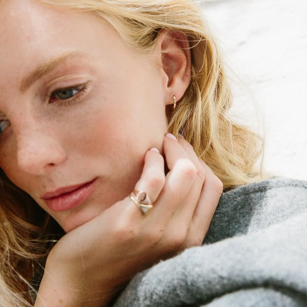 Classic Small Gold Hoops - Image 6