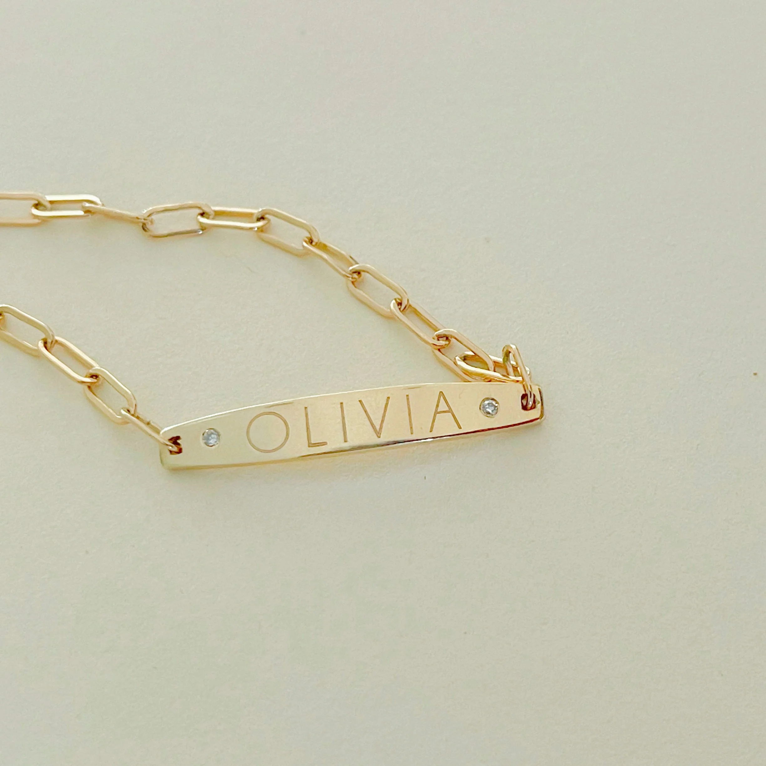 Diamond Custom Engraved ID Bracelet - Image 5