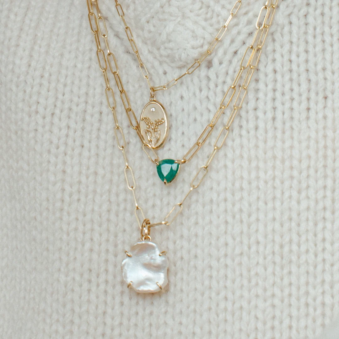 1.96ct Emerald Trilliant Necklace - Image 3