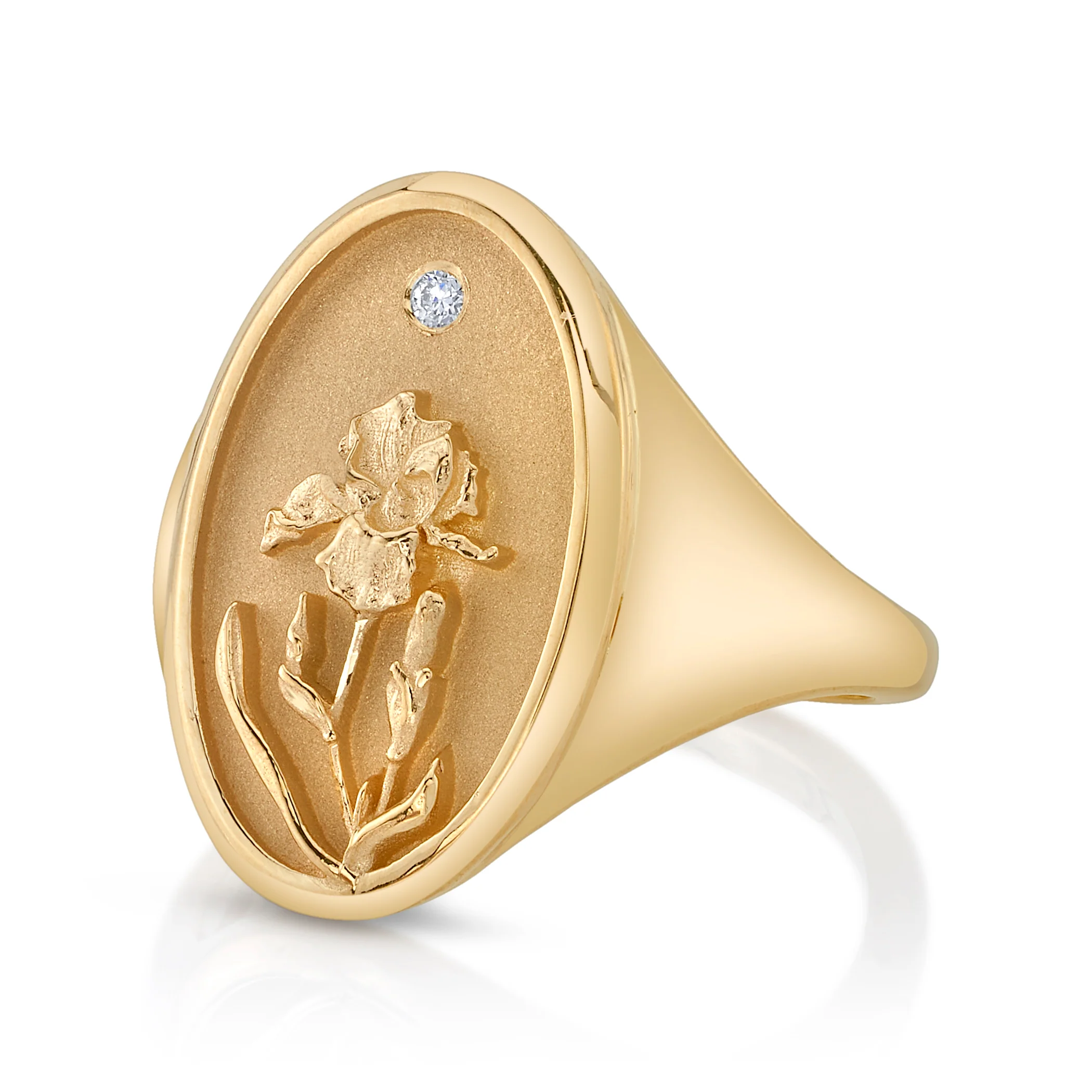 February Birth Flower Signet Ring - Image 3