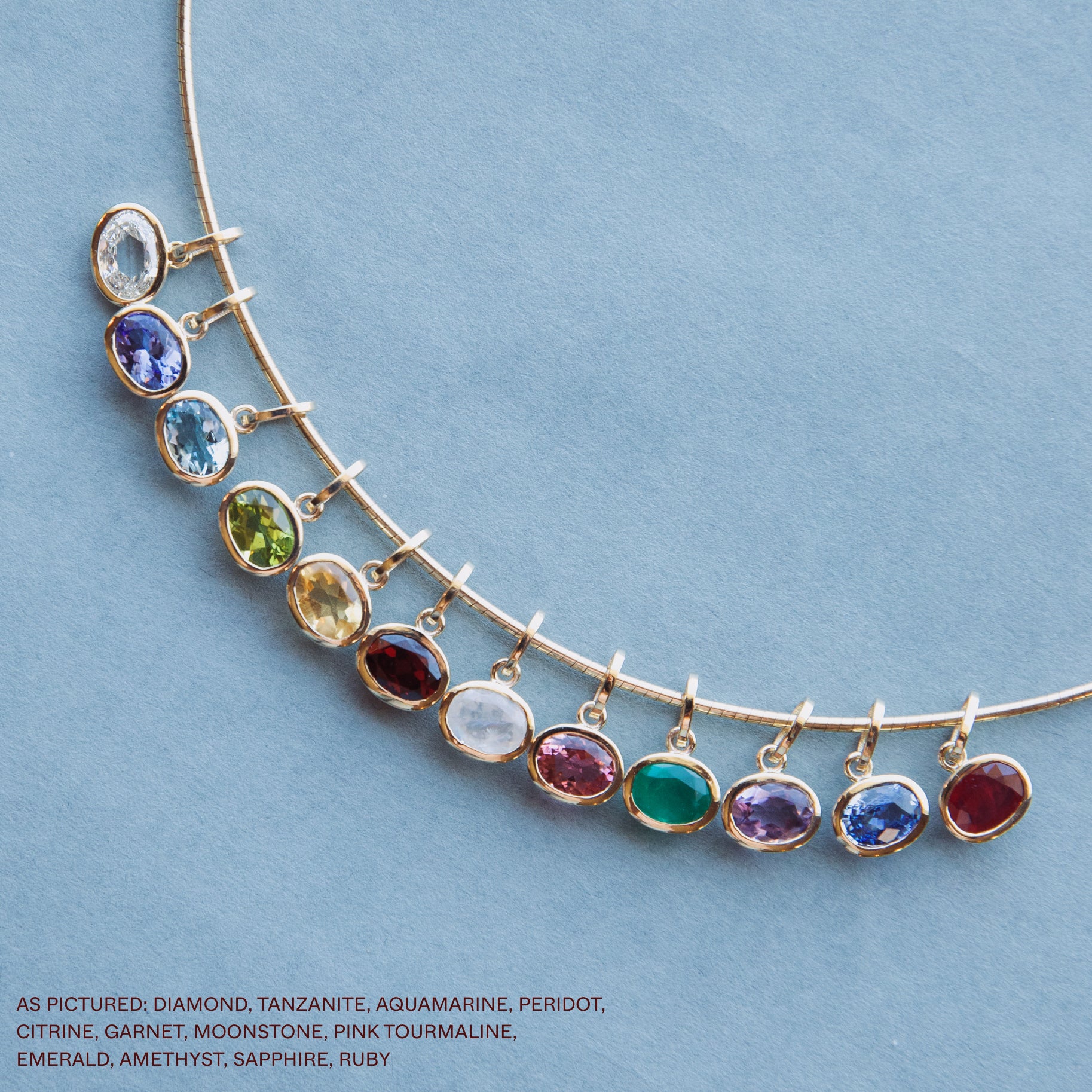 Garnet Oval Birthstone Charm - Image 3