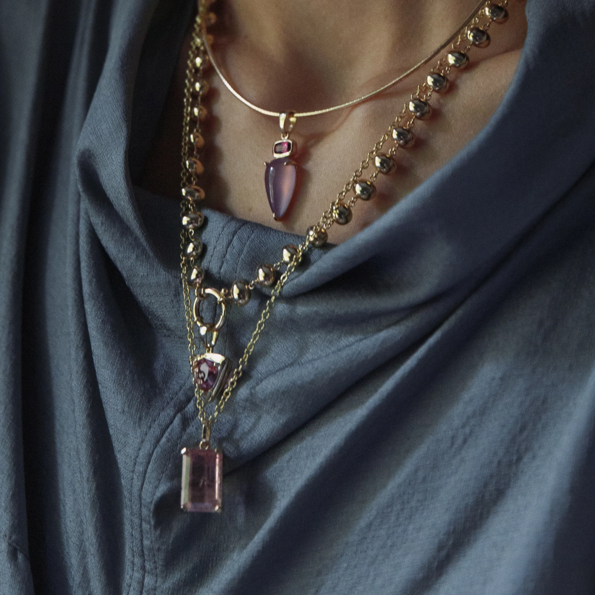 Grape Garnet and Chalcedony Vessel Charm - Image 4