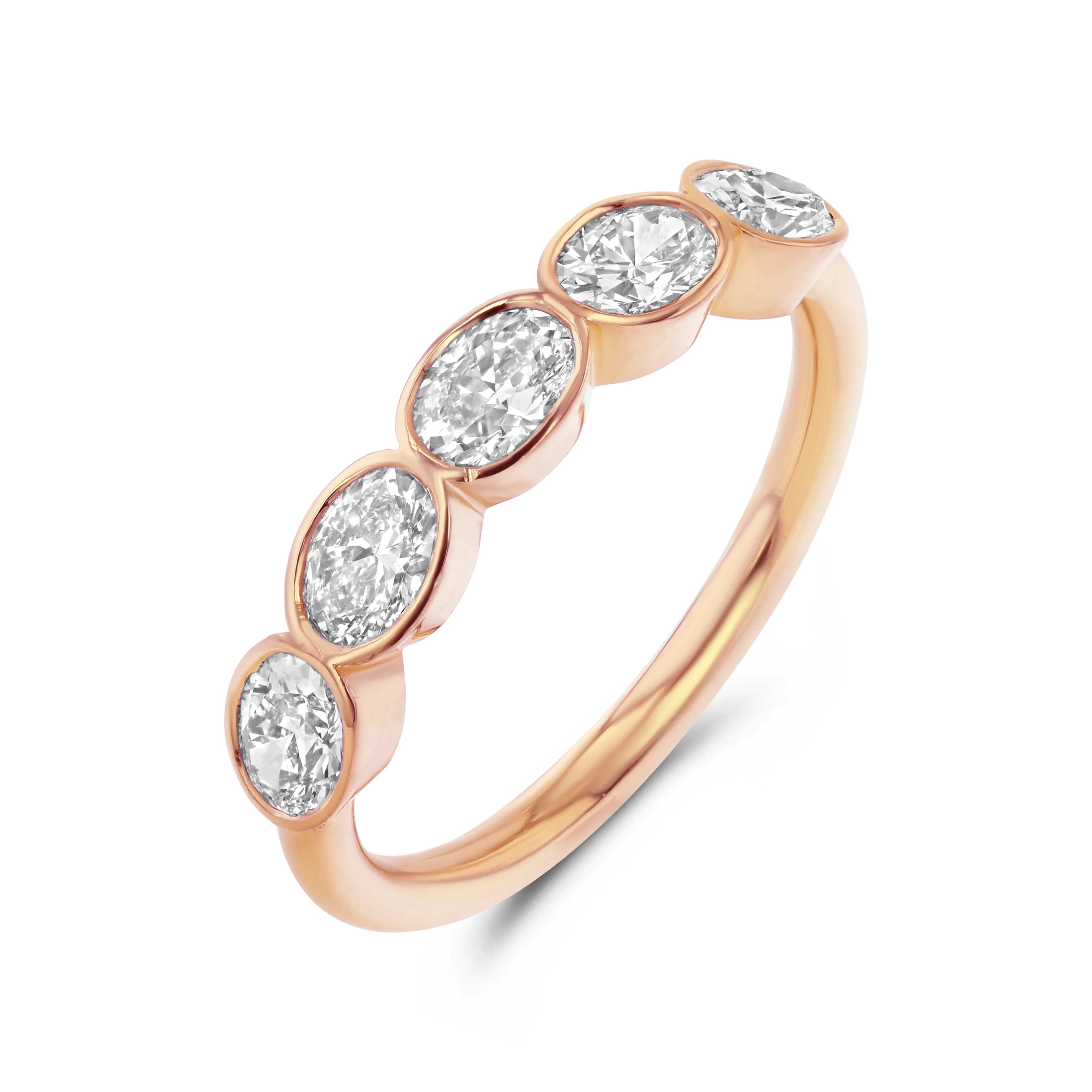 Lab Diamond Oval Bezel Ring - Image 4