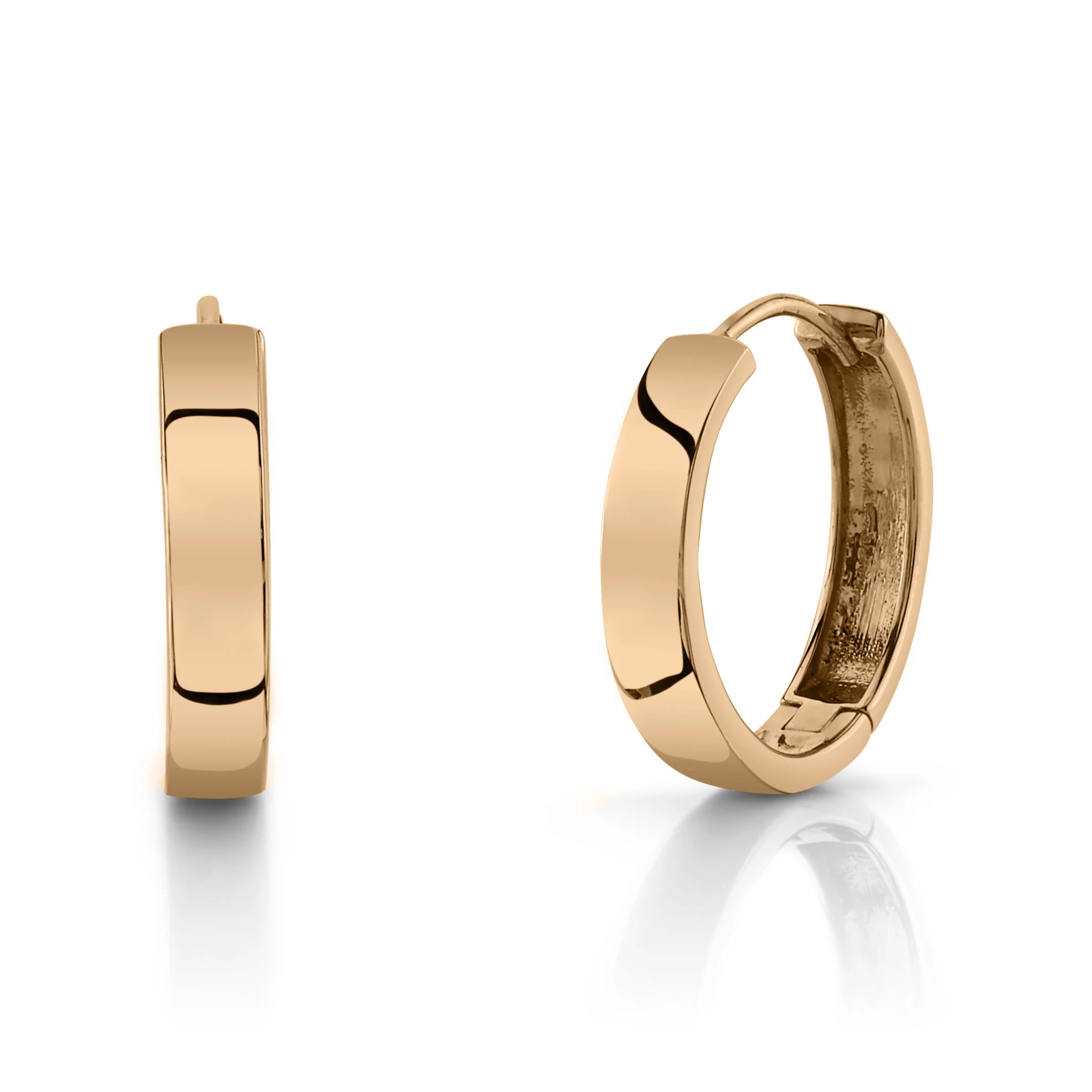 Large Flat Gold Hoops - Image 4