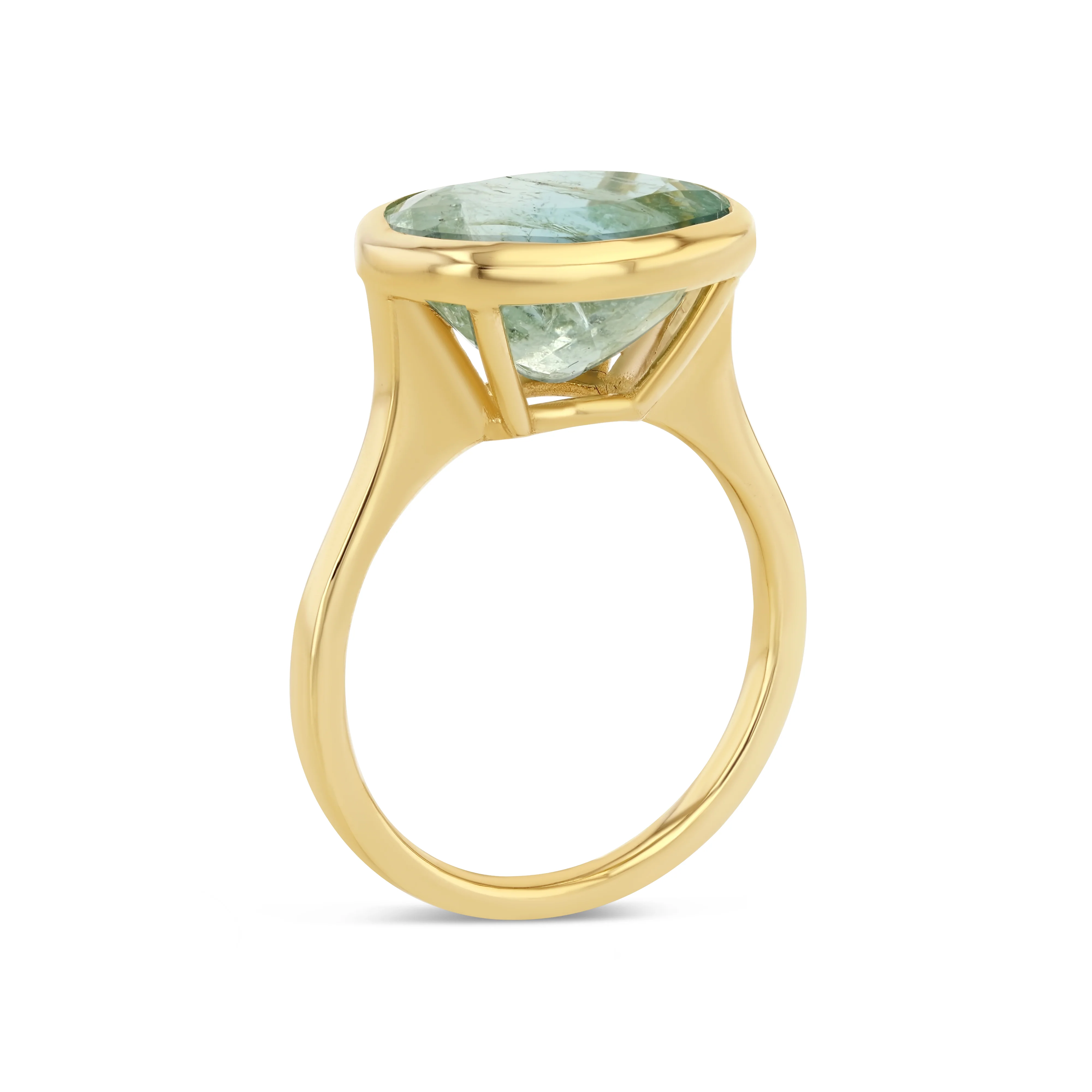 LIGHT GREEN OVAL BERYL RING - Image 2
