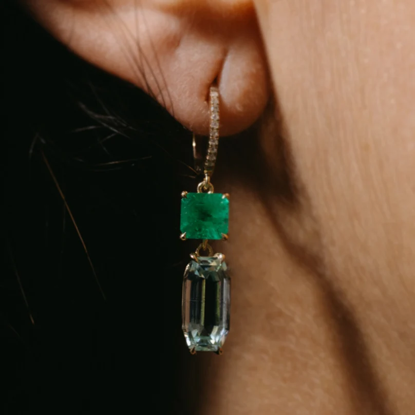 Muzo Emerald & Mint Beryl Drops - Image 3