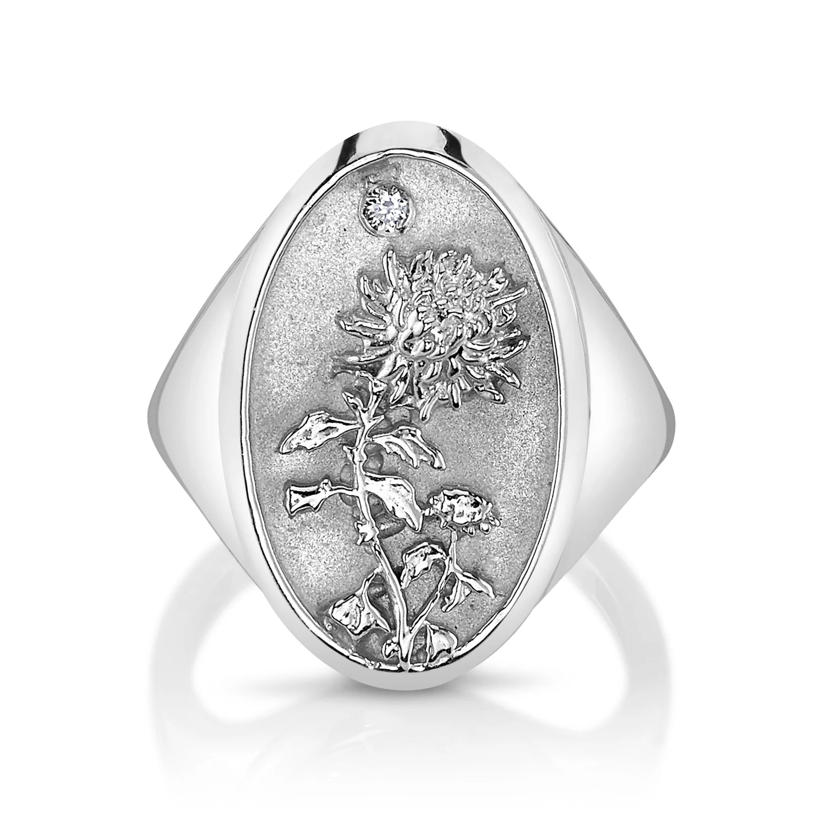 November Birth Flower Signet Ring - Image 5