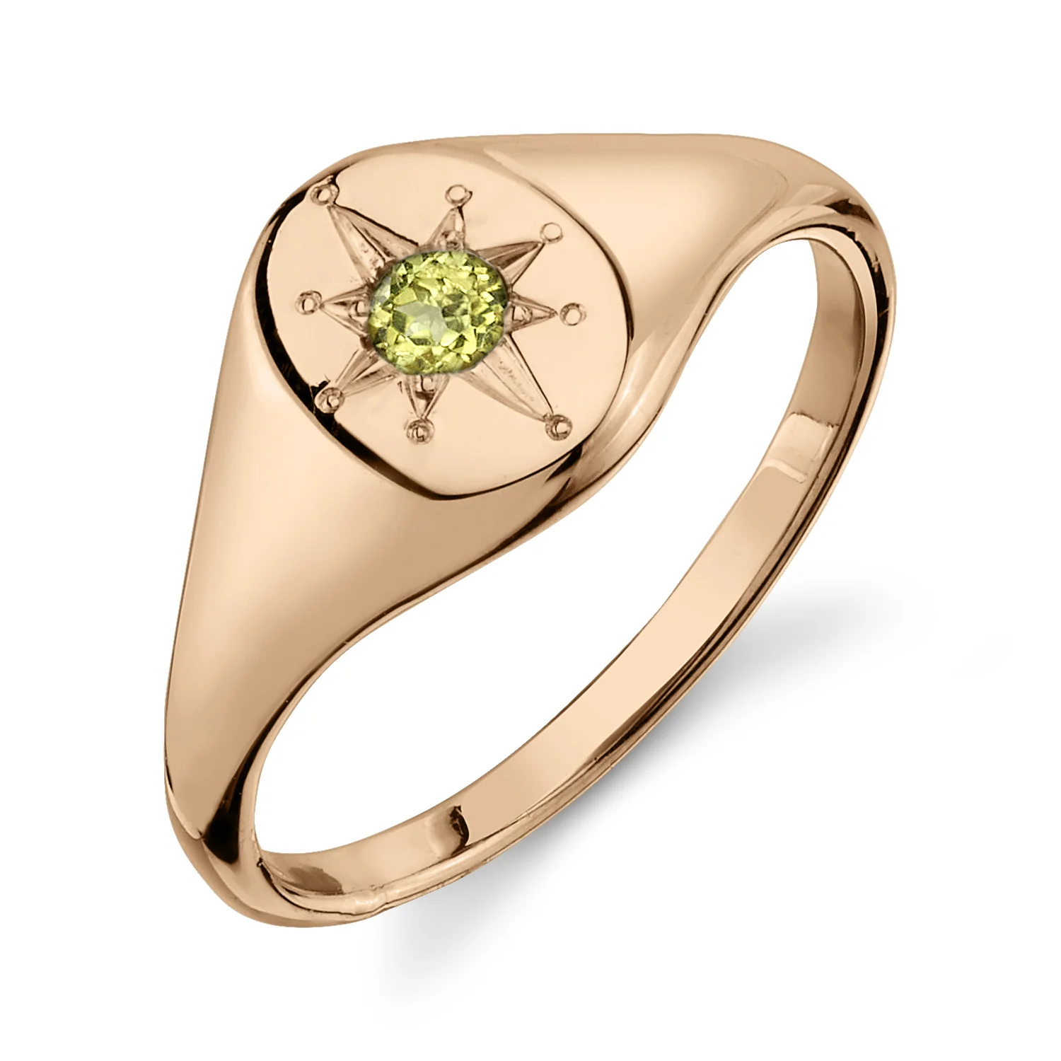 Peridot North Star Signet Ring - Image 4