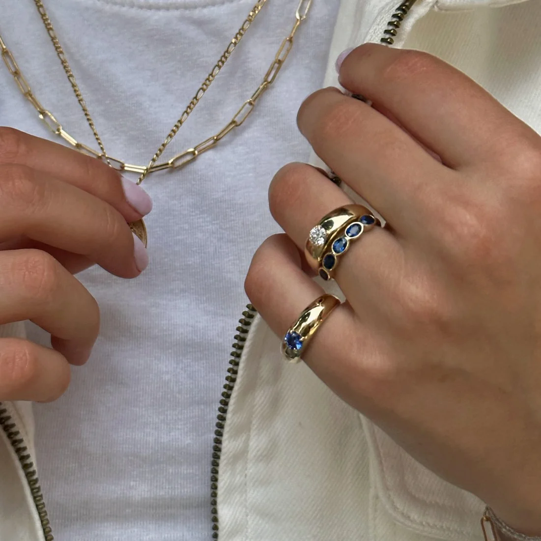 Sapphire Petite Cloud Ring - Image 5