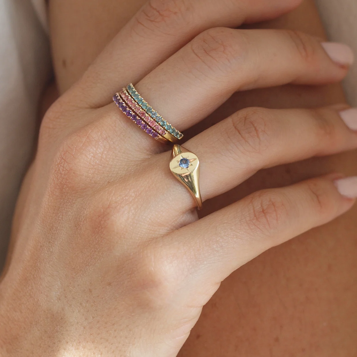 Pink Tourmaline Pavé Ring - Image 4