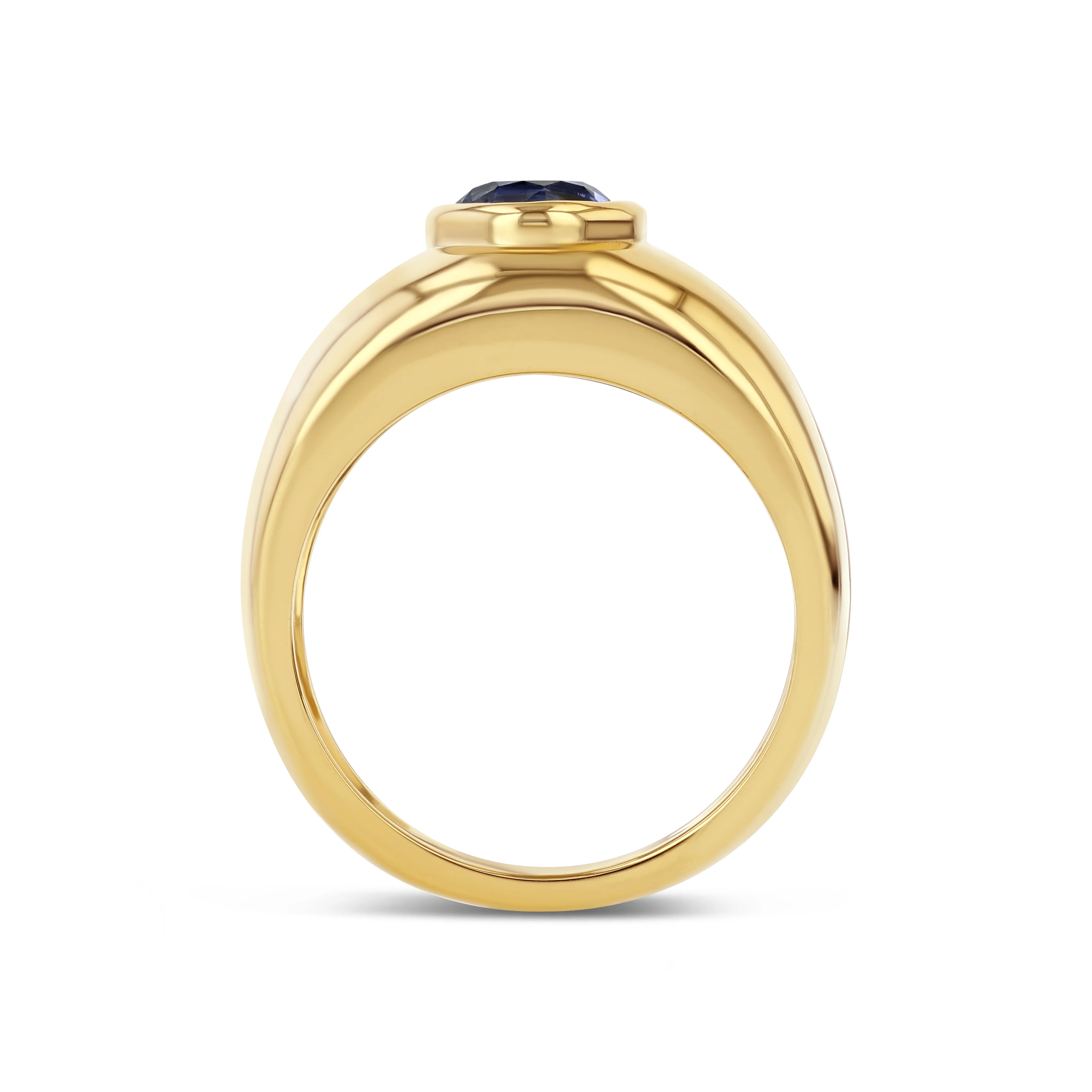 ROUND SAPPHIRE BEZEL SET CLOUD RING - Image 3