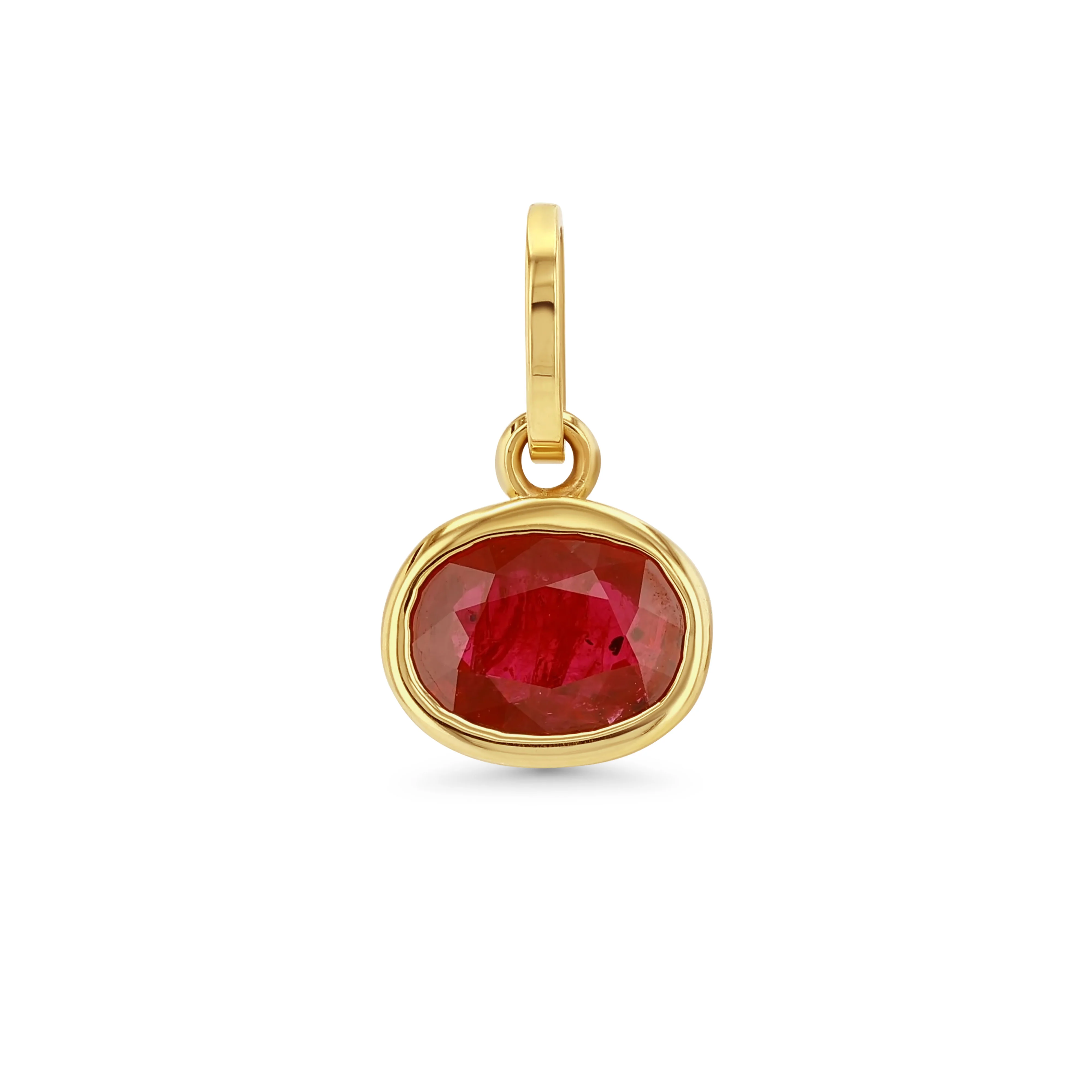 Ruby Oval Birthstone Charm