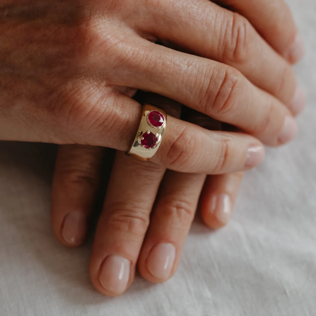 Ruby Toi et Moi Cloud Ring - Image 4