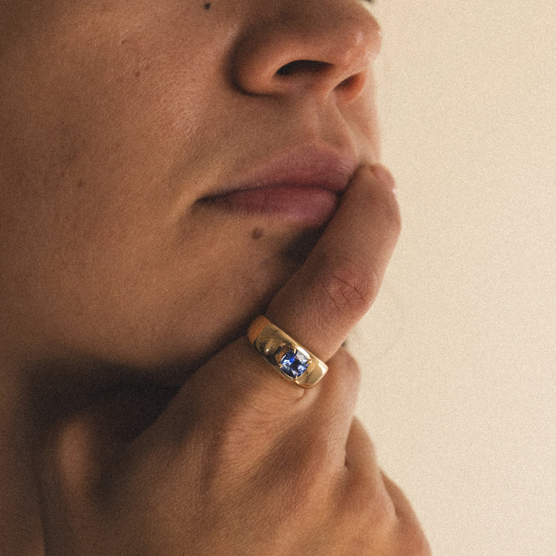 Sapphire Cushion Cut Cloud Ring - Image 2