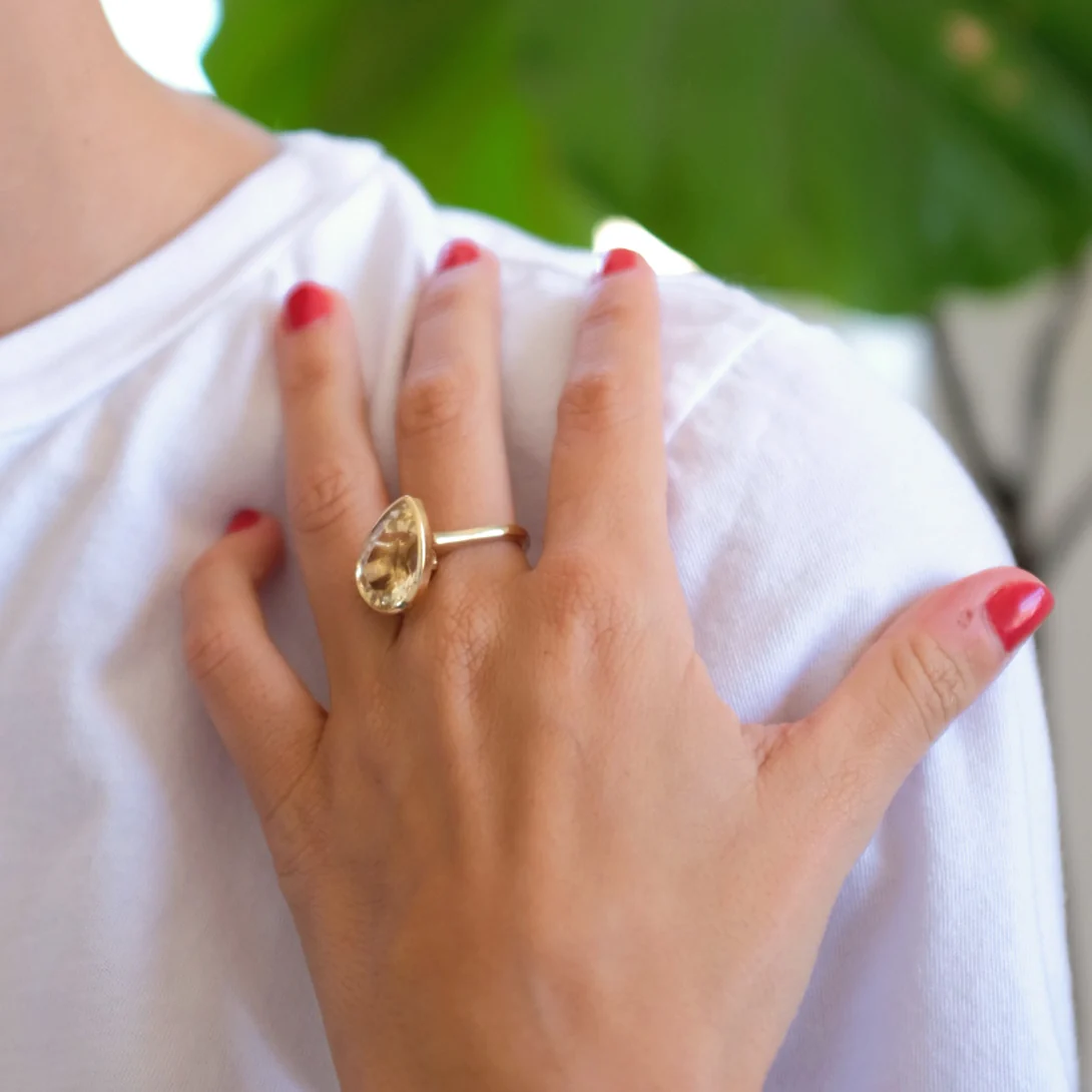 Tilted Citrine Ring - Image 5