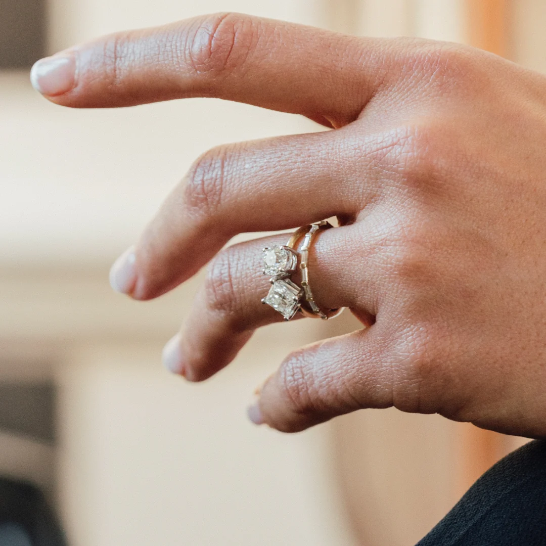 Toi et Moi Round & Radiant Diamond Ring - Image 8