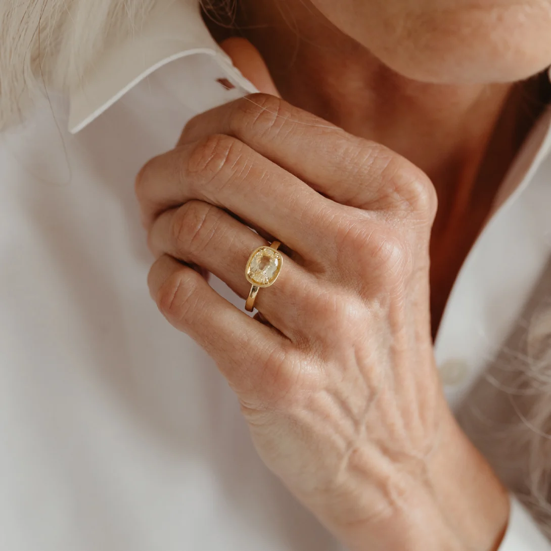 Yellow Sapphire Basket Ring - Image 6